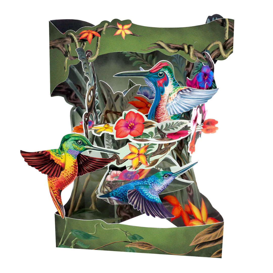 Santoro Swinging Card - Hummingbirds
