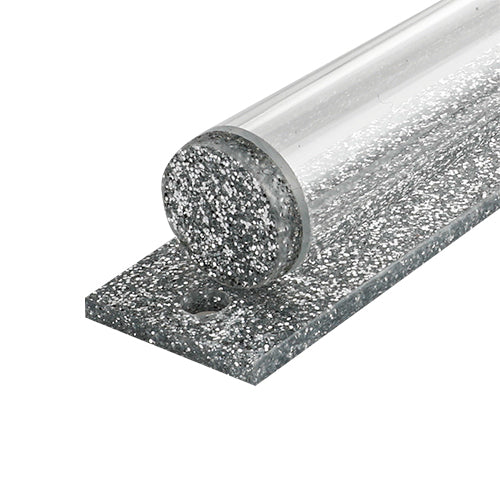 ART JUDAICA - Perspex Mezuzah with Silver Glitter Back - 12 cm - Image 3