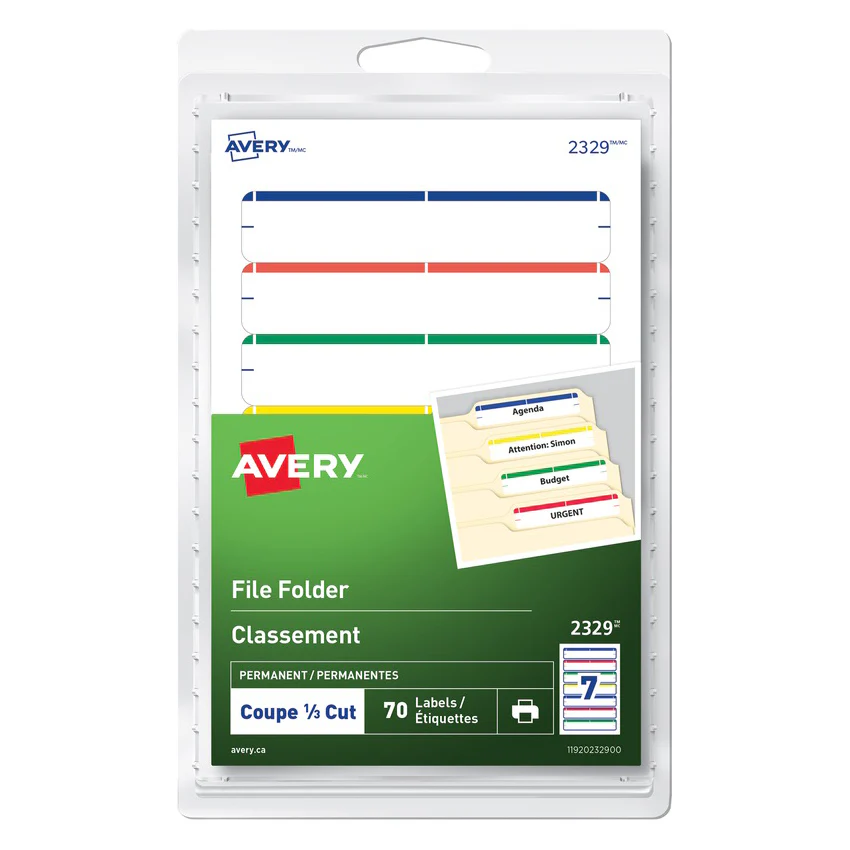 AVERY - 70 FILE FOLDER LABELS