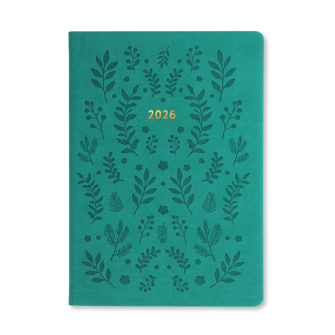 Letts of London - 2026 A5 Woodland Planner - Week to View - Green (Multilanguage)