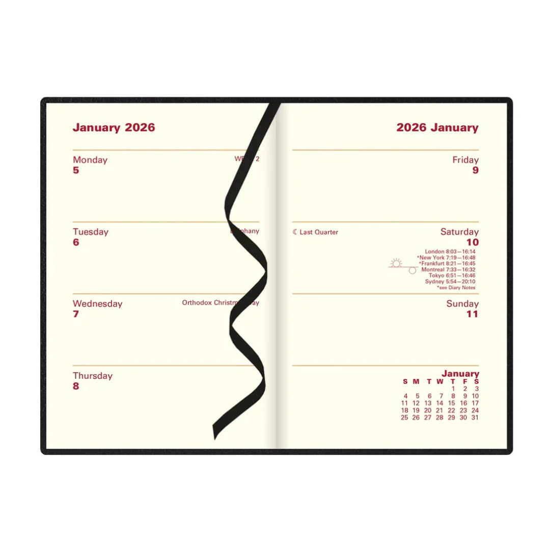 Letts of London - 2026 Mini Pocket Planner - Belgravia - Week to View - Black (English) - Image 2