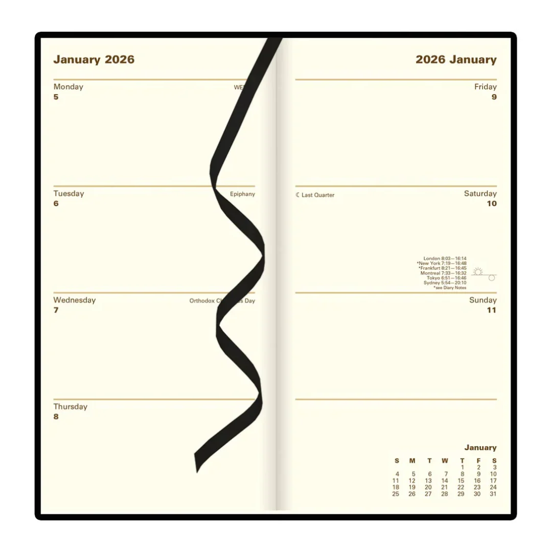 Letts of London - 2026 Signature Slim Planner  - Week to View - Black (English) - Image 2