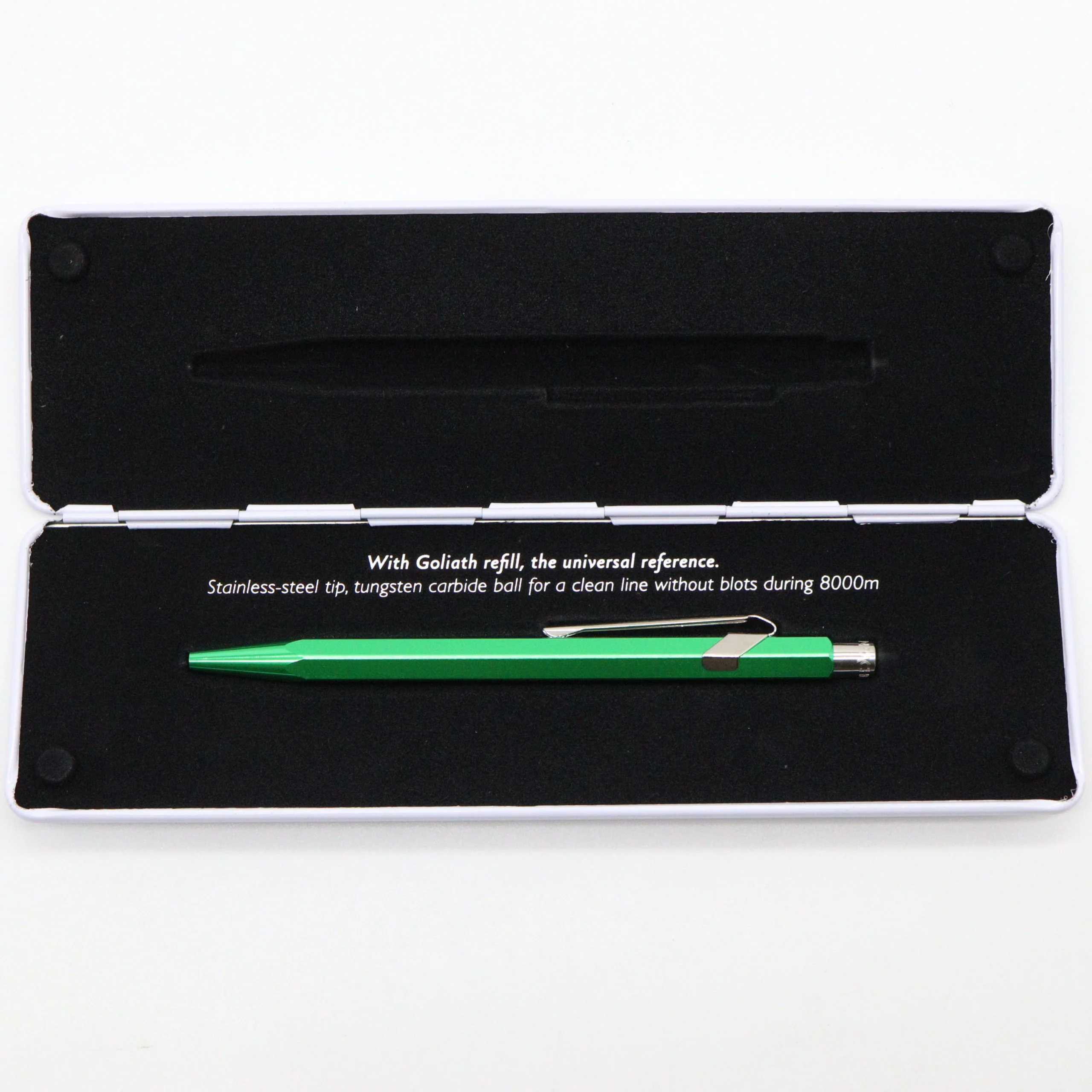 Caran D’ache 849 Ballpoint Pen with Metal Case – Metallic Green - Image 5