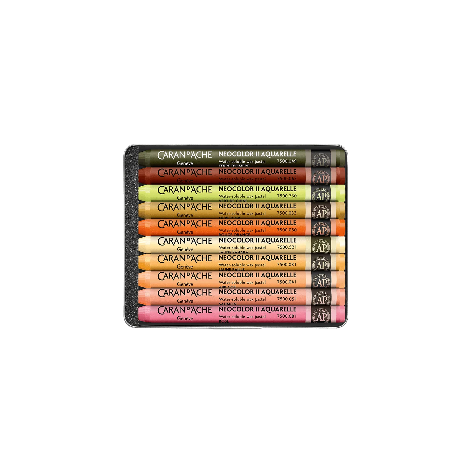 Caran D’ache – Limited Edition by Beya Rebaï + Online course – 10 Neocolor® II Aquarelle in Metal Box – Water-Soluble Wax Pastels Warm Shades - Image 3