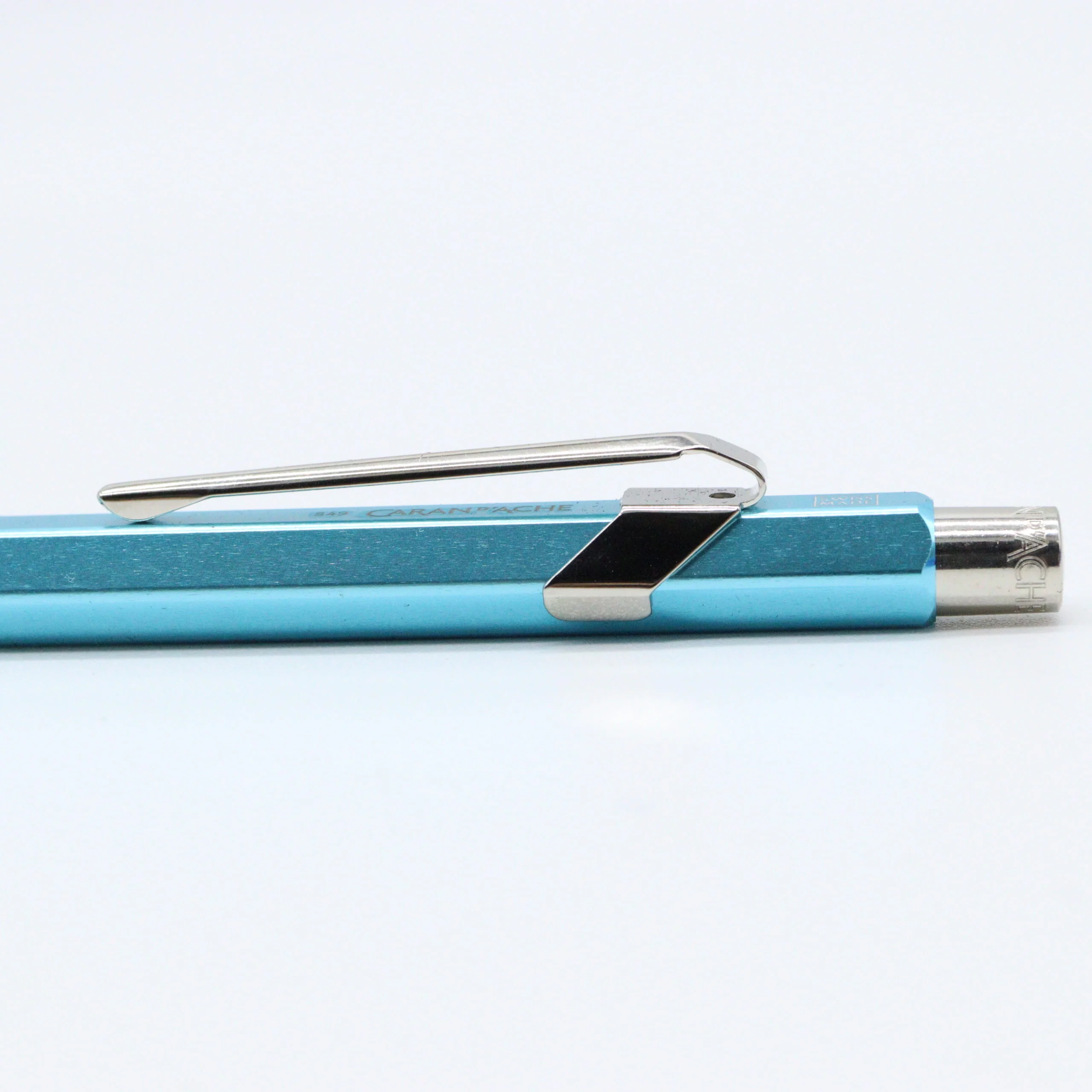 Caran D'ache 849 Ballpoint Pen with Metal Case - Metallic Turquoise - Image 4