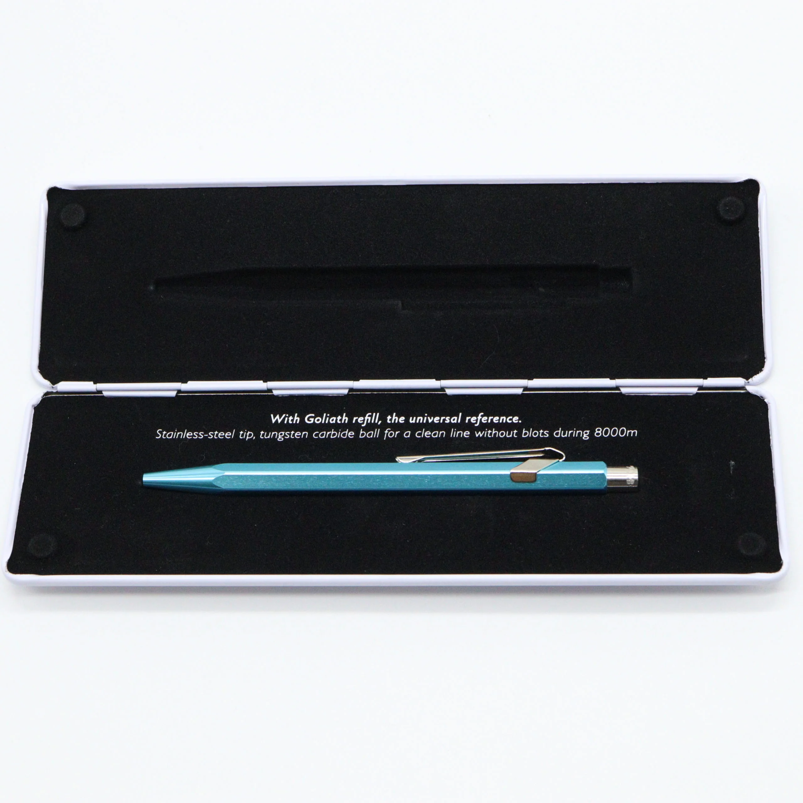 Caran D'ache 849 Ballpoint Pen with Metal Case - Metallic Turquoise - Image 5