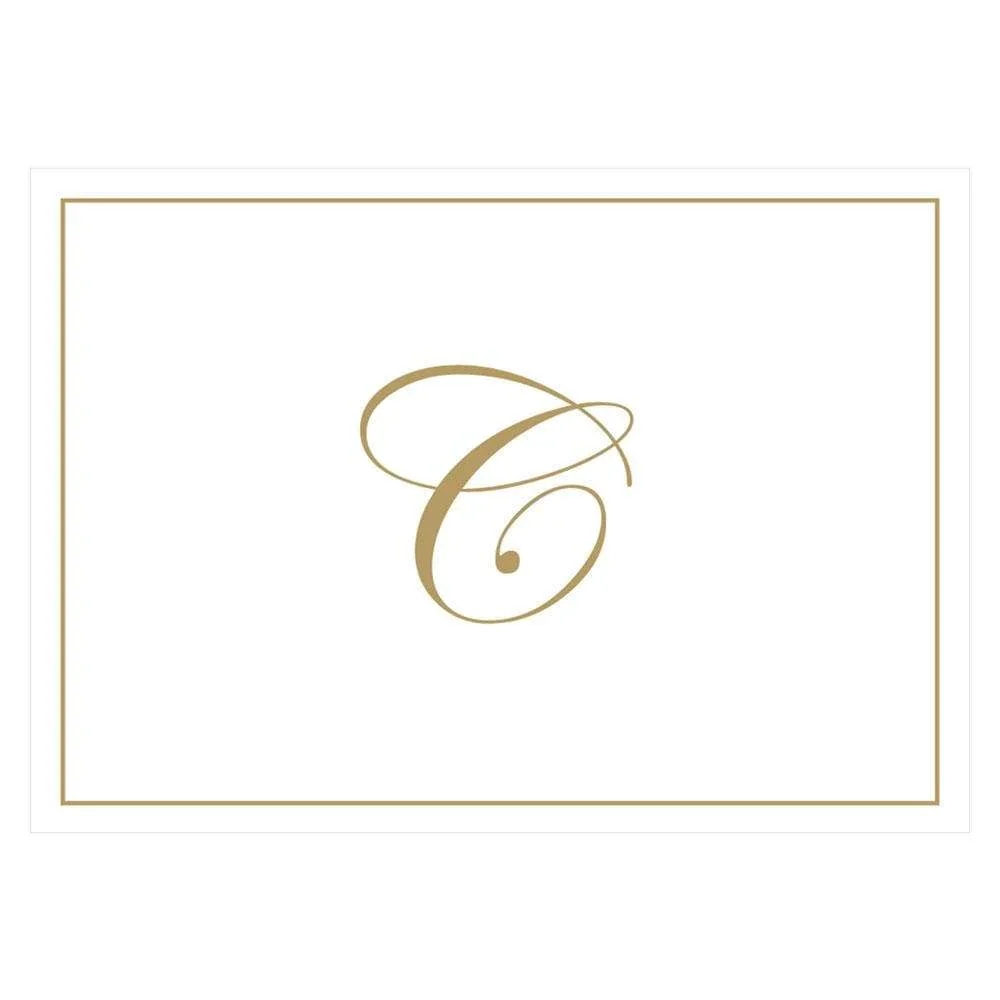 CASPARI - Gold Embossed Initial Notes (Box of 8) - Image 3