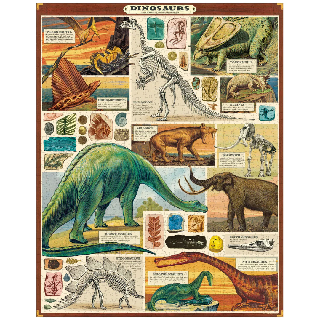 Cavallini & Co - Vintage Puzzle 1000 Pieces - Dinosaurs - Image 2