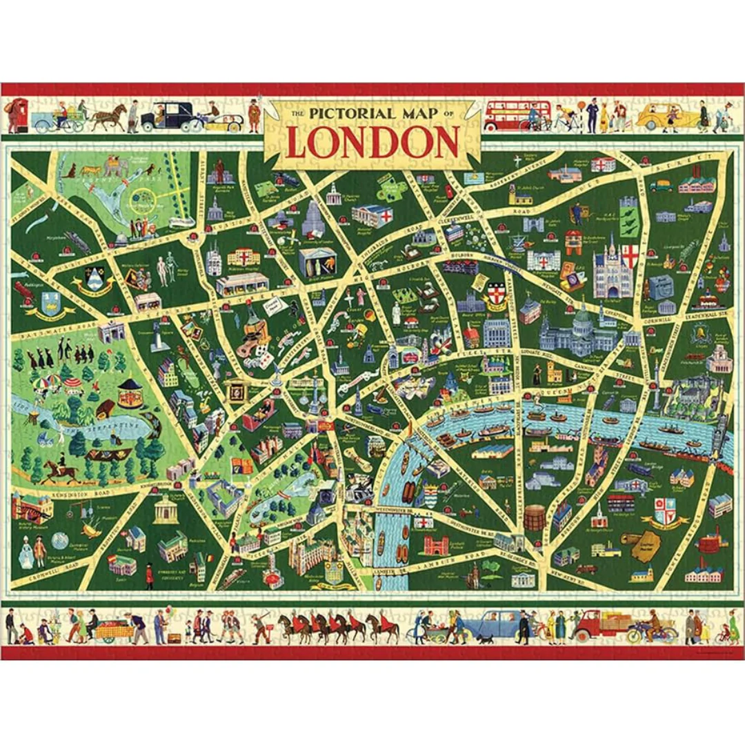 Cavallini & Co - Vintage Puzzle 1000 Pieces - Map of London - Image 2