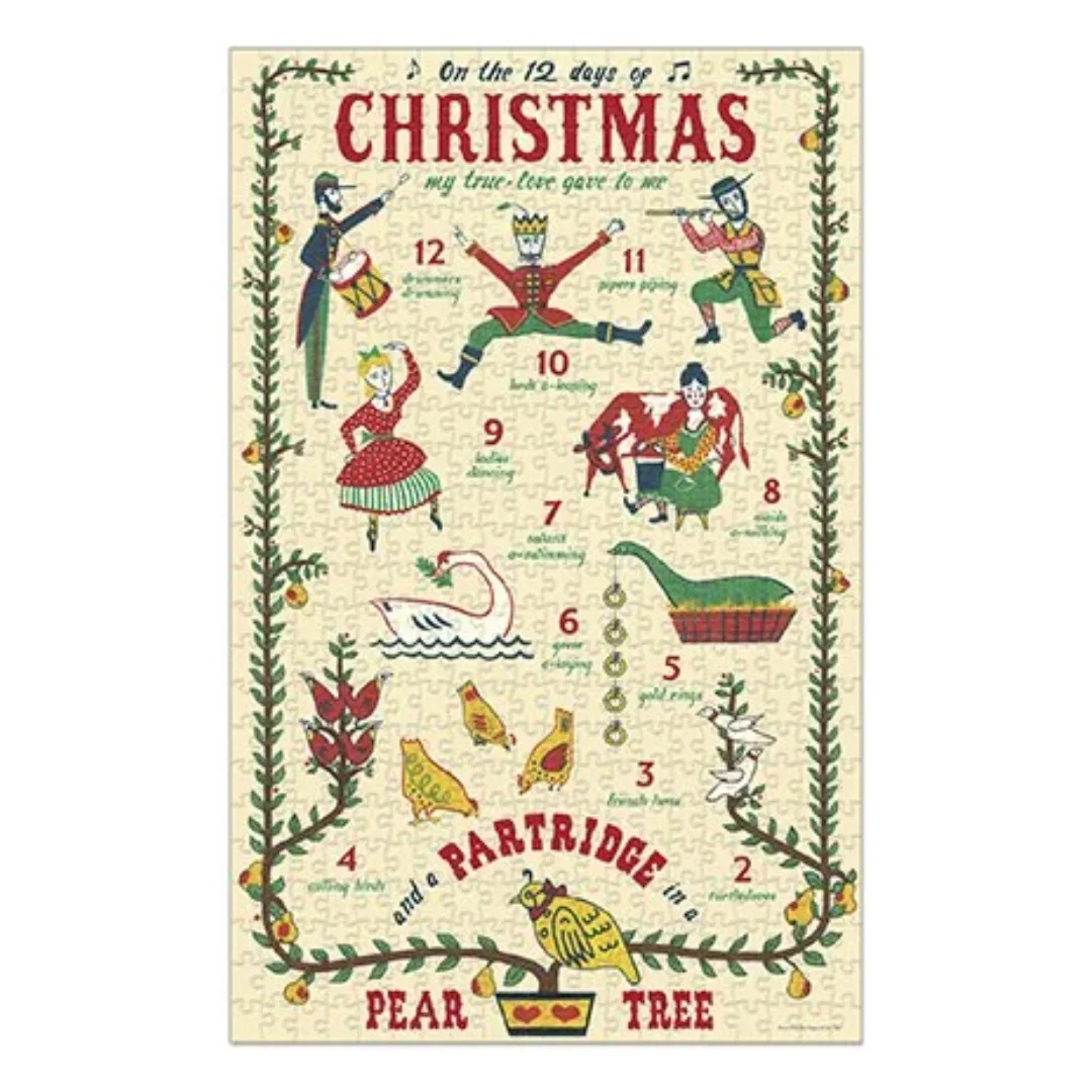 Cavallini & Co - Puzzle - 500 Pieces - 12 Days of Christmas - Image 2