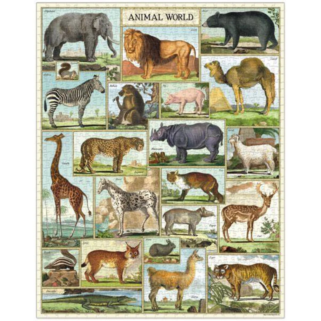 Cavallini & Co - Vintage Puzzle 1000 Pieces - Animal World - Image 2