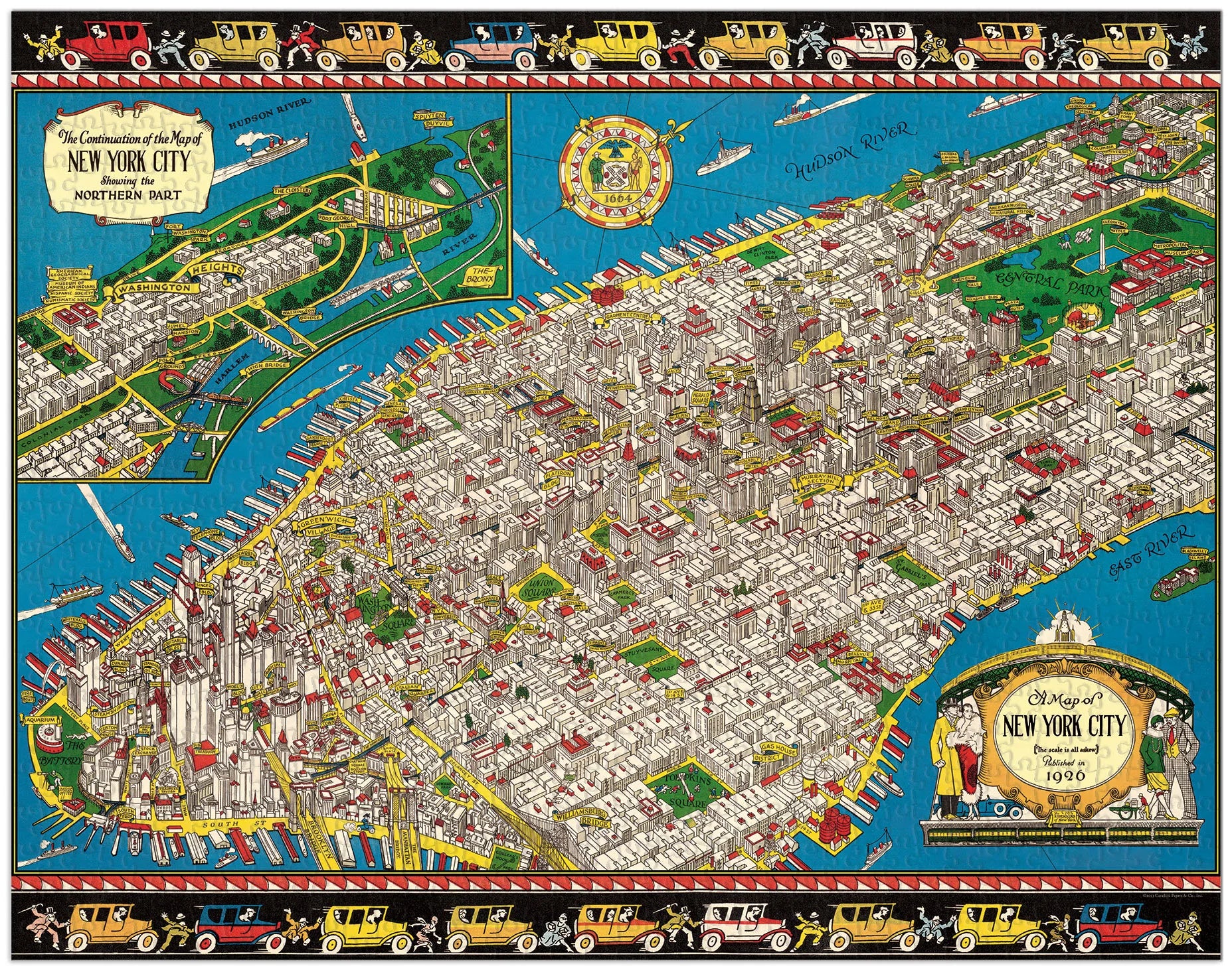 Cavallini & Co - Vintage Puzzle 1000 Pieces - Map of New York City - Image 2