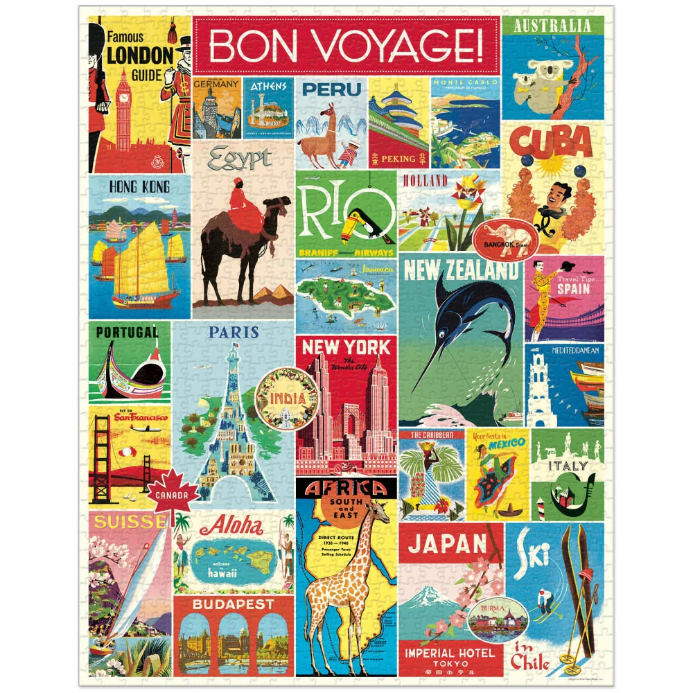 Cavallini & Co - Vintage Puzzle 1000 Pieces - Travel - Image 2