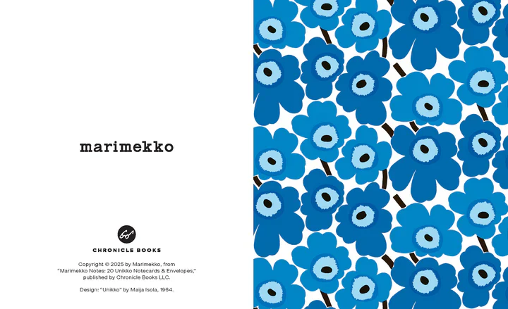 Chronicle Books - Marimekko 20 Unikko Notecards & Envelopes - Blues - Image 2
