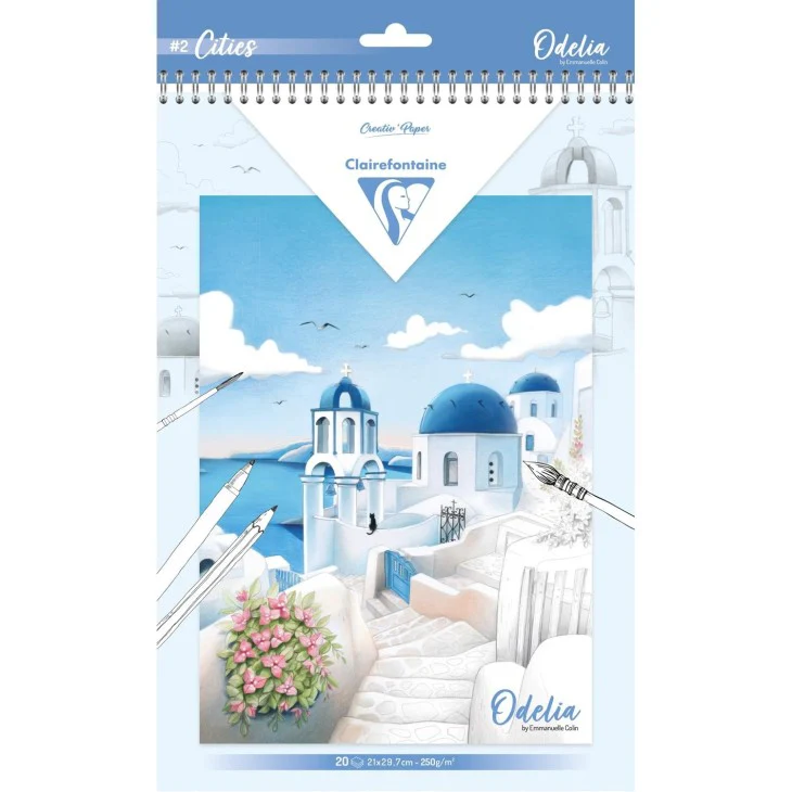Clairefontaine - ODELIA A4 Multi-technical Colouring Pad of 20 - Cities