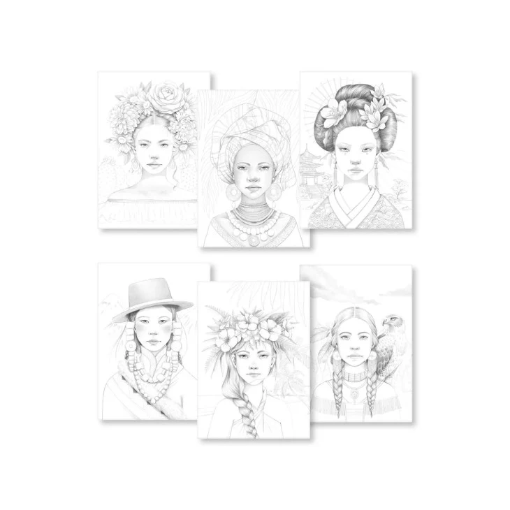Clairefontaine - ODELIA A4 Multi-technical Colouring Pad of 20 - Women - Image 2