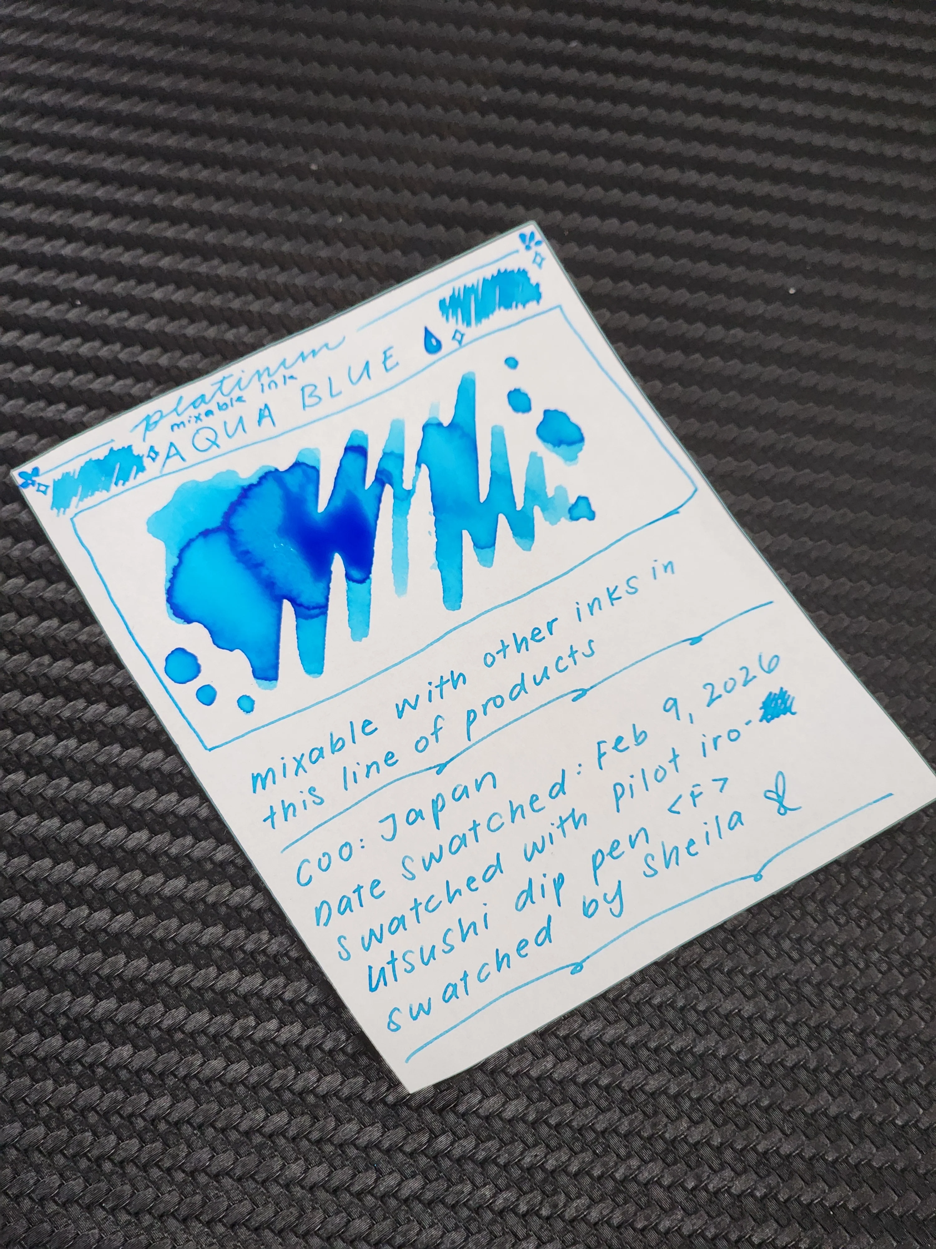 PLATINUM - 60ml Bottle Mixable Ink - Aqua Blue - Image 3
