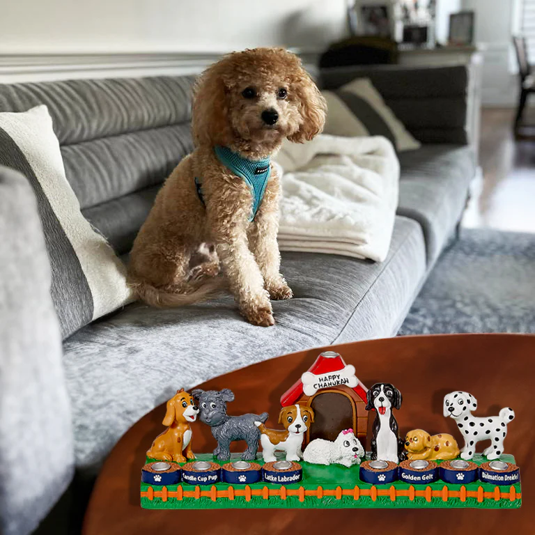 RITE LITE DOGS MENORAH HAND-PAINTED RESIN - Image 4