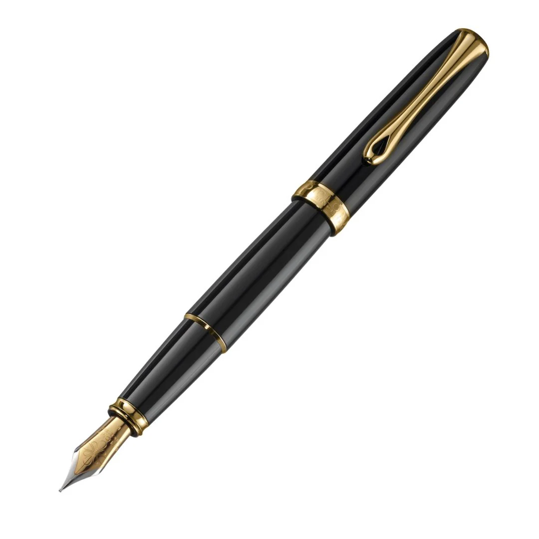 Diplomat - Excellence A2 Fountain Pen - Black Lacquer Gold
