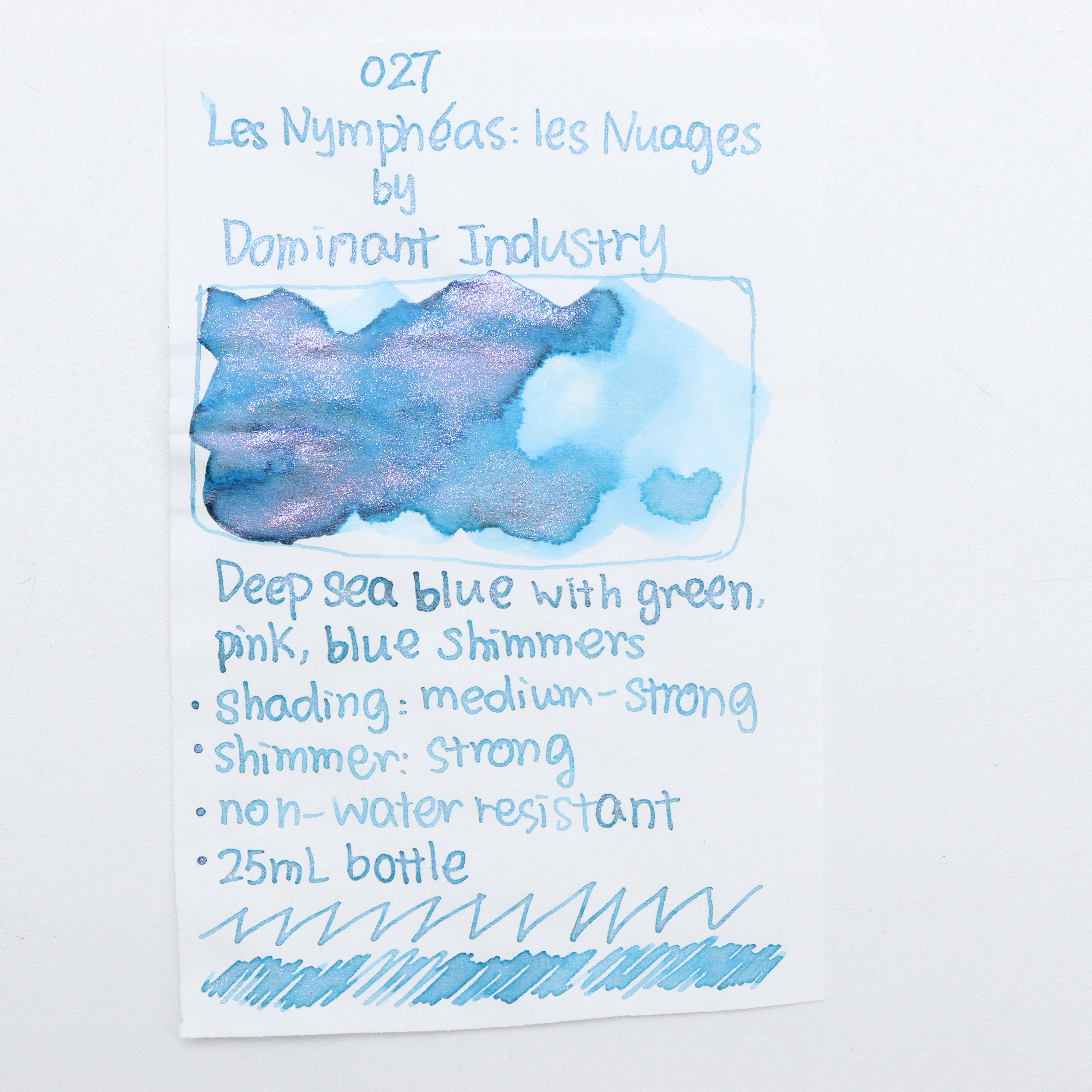 DOMINANT INDUSTRY – PAINTER SERIES - Bottled Fountain Pen Ink (25ml) – No.027 Les Nymphéas: les Nuages - Image 5