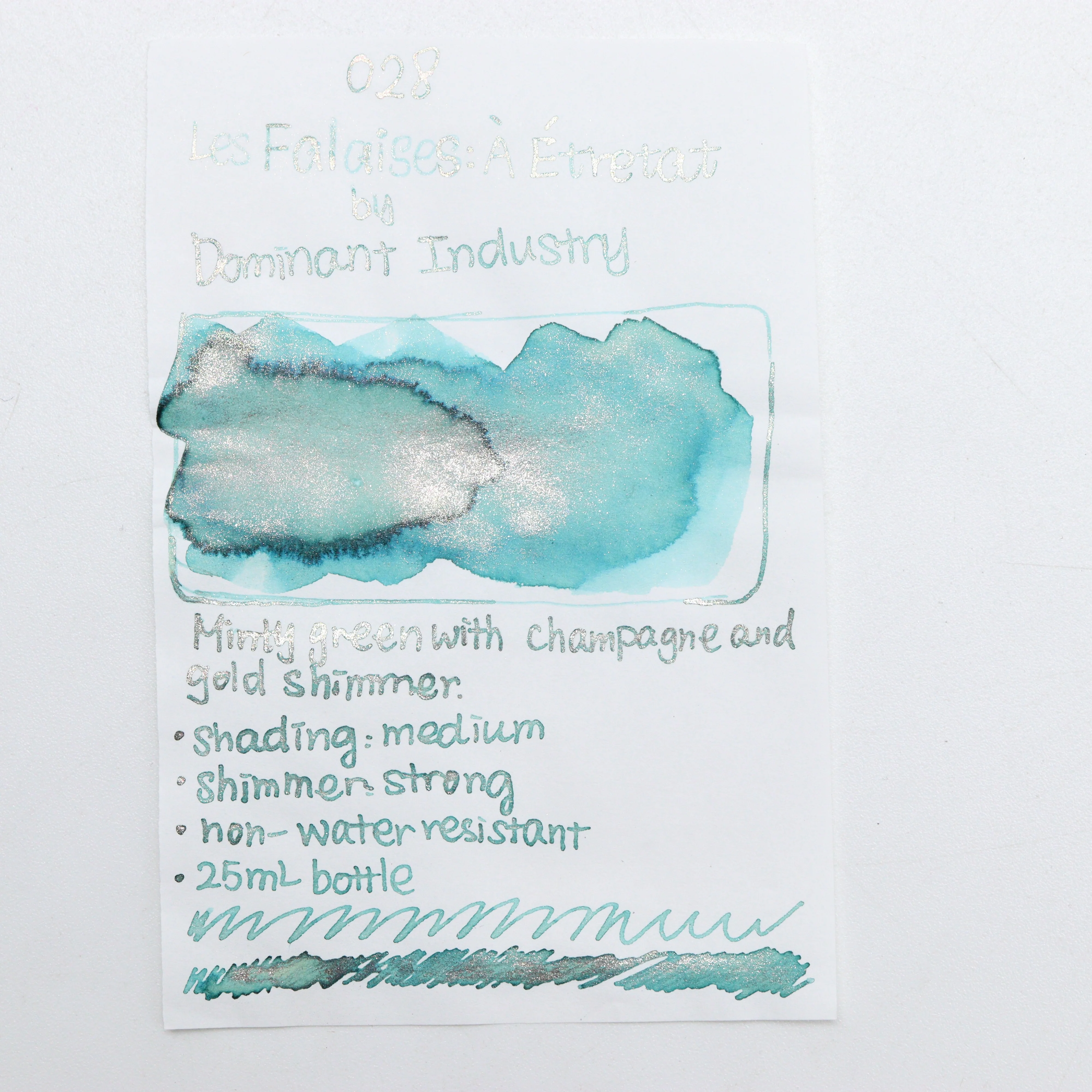 DOMINANT INDUSTRY – PAINTER SERIES – Bottled Fountain Pen Ink (25ml) – No.028 Les Falaises: à Étretat - Image 2