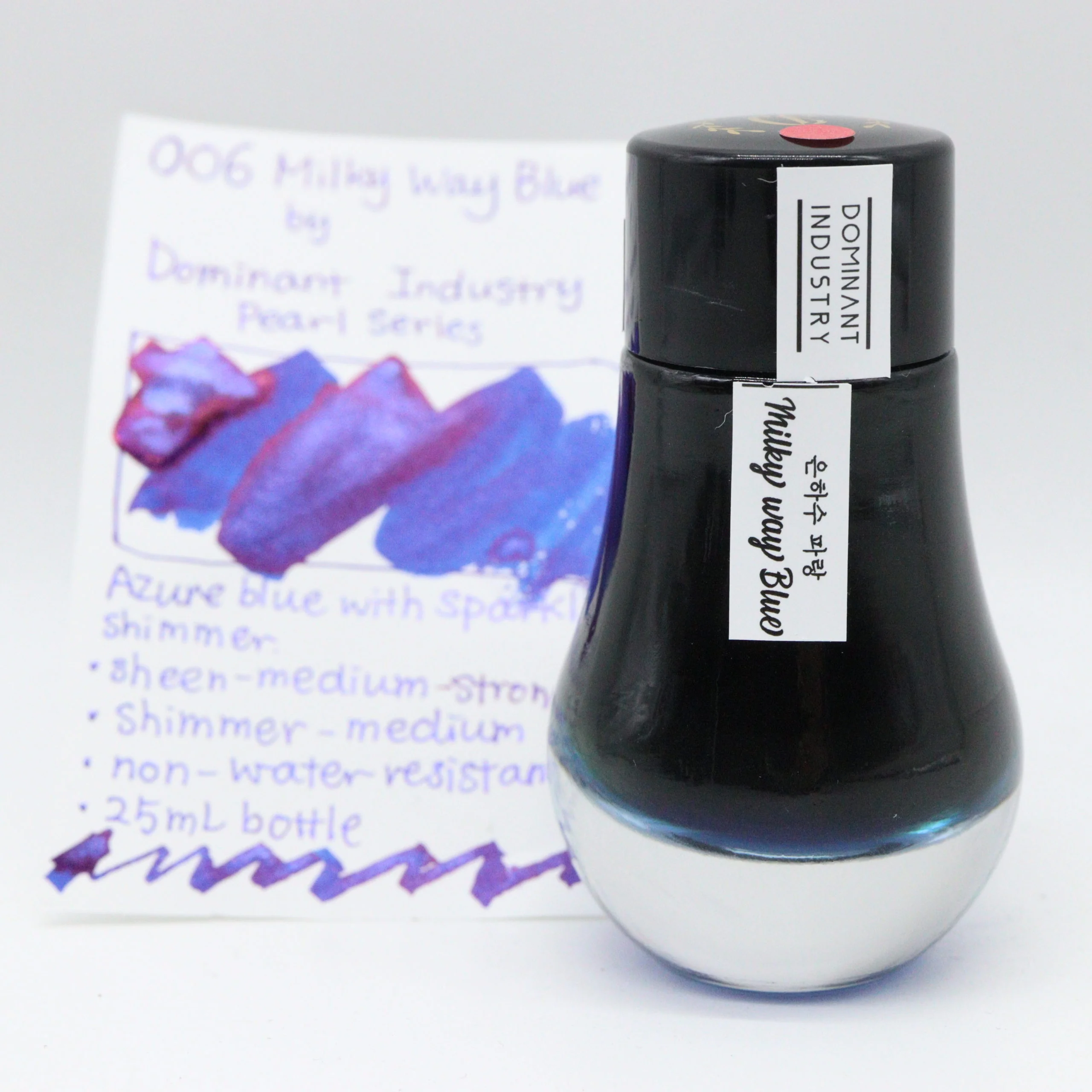 DOMINANT INDUSTRY – PEARL SERIES – Bottled Fountain Pen Ink (25ml) – No.006 Milky Way Blue - Image 3
