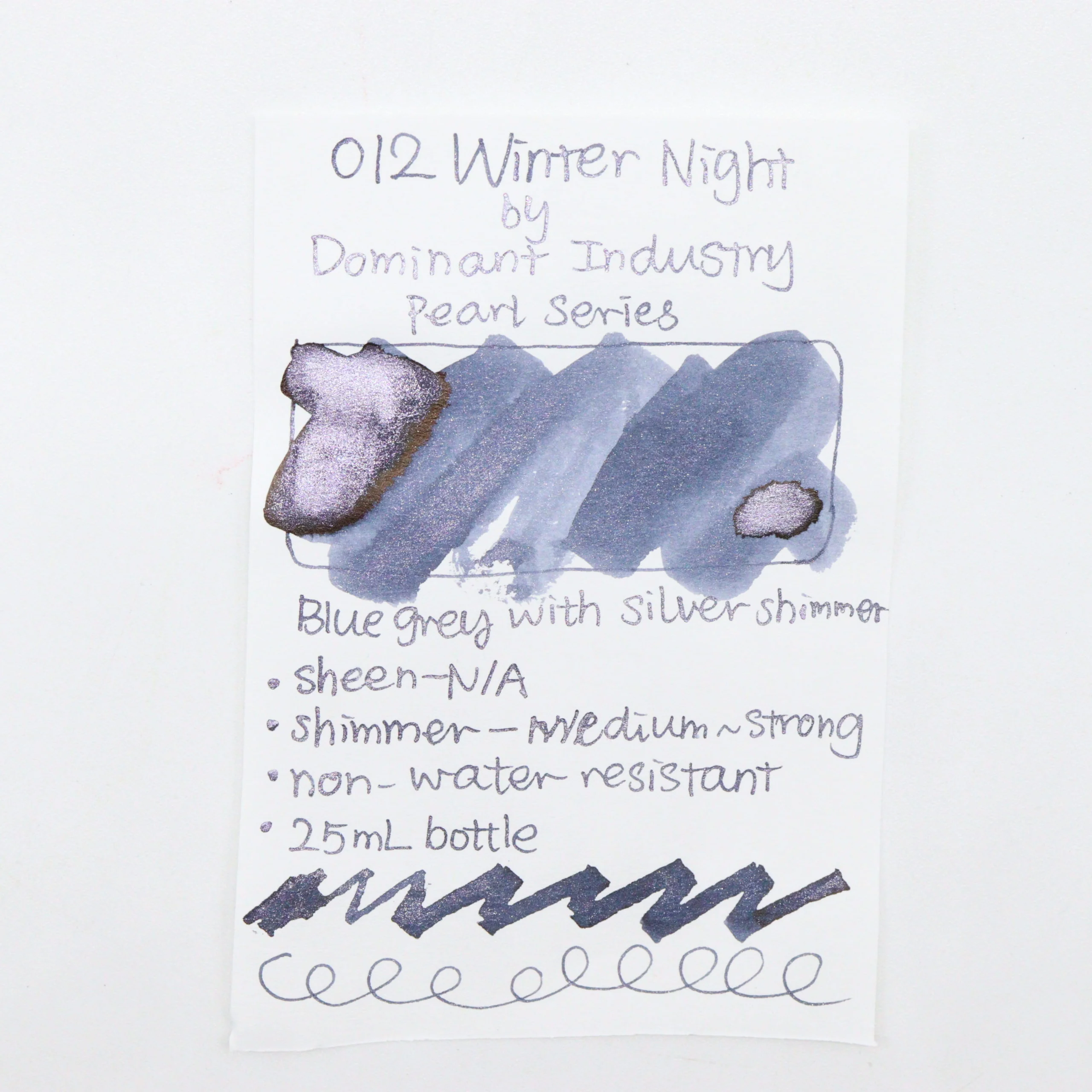 DOMINANT INDUSTRY – PEARL SERIES – Bottled Fountain Pen Ink (25ml) – No.012 Winter Night - Image 2