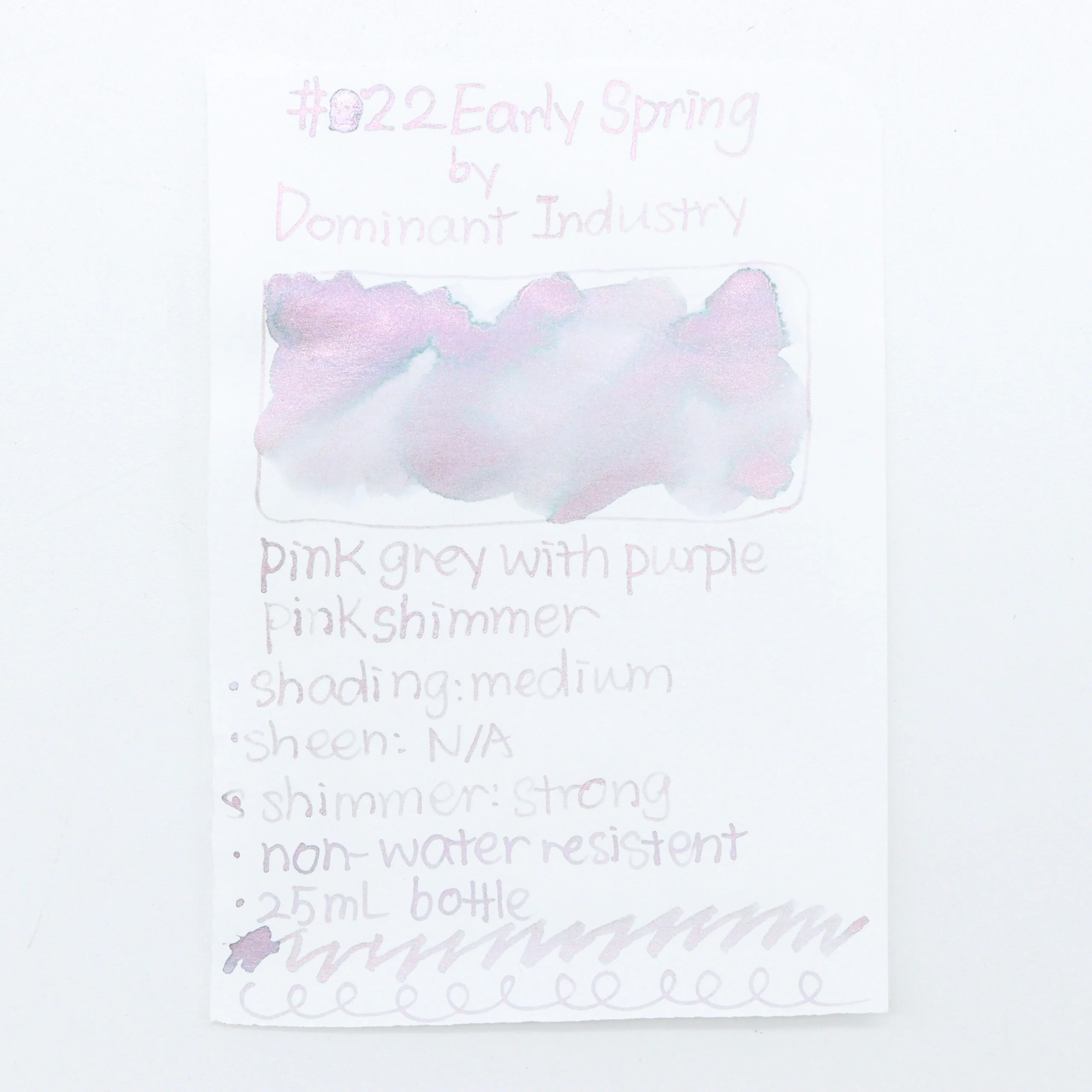 DOMINANT INDUSTRY – PEARL SERIES – Bottled Fountain Pen Ink (25ml) – No.022 Early Spring - Image 2