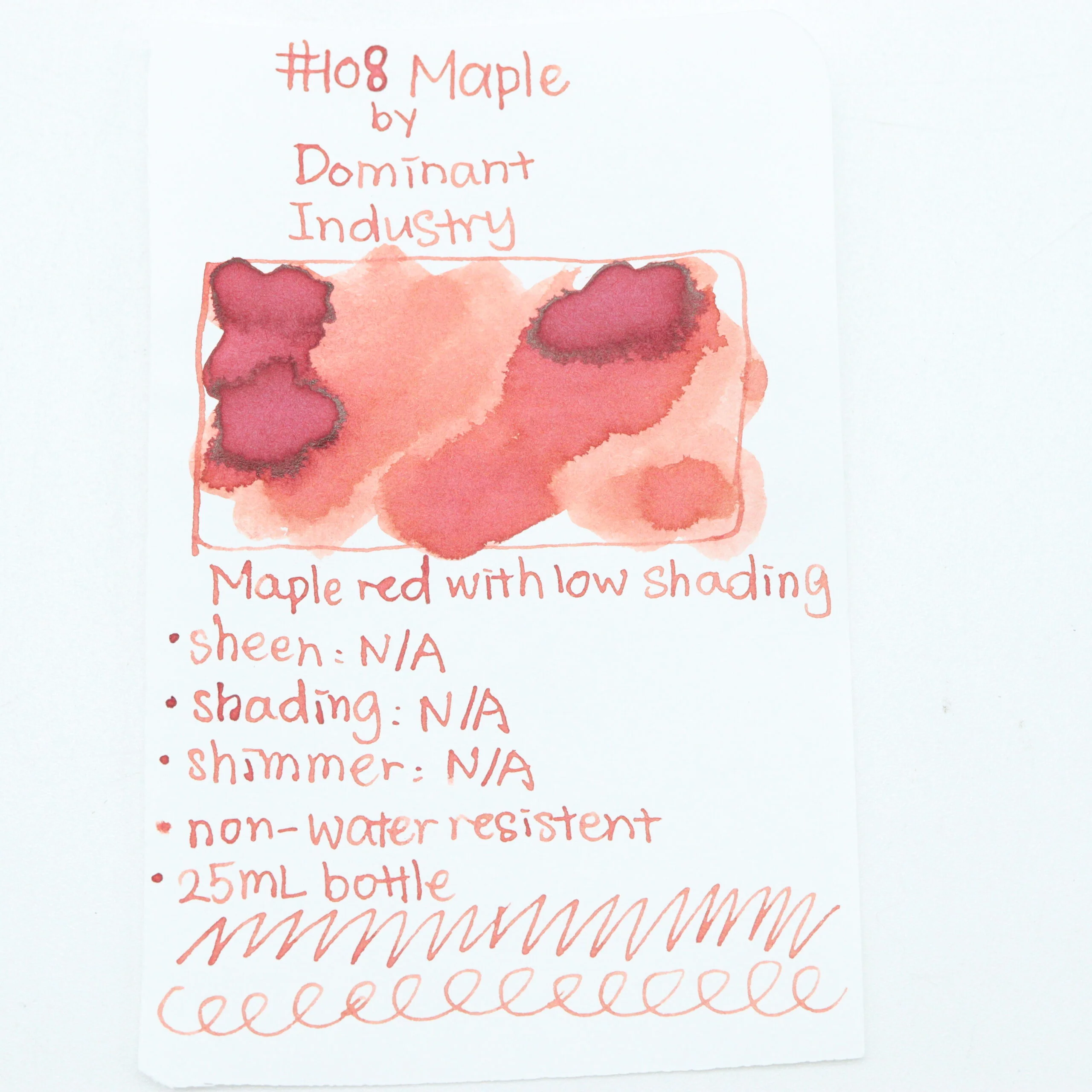 DOMINANT INDUSTRY – STANDARD SERIES – Bottled Fountain Pen Ink (25ml) – No.108 Maple - Image 2