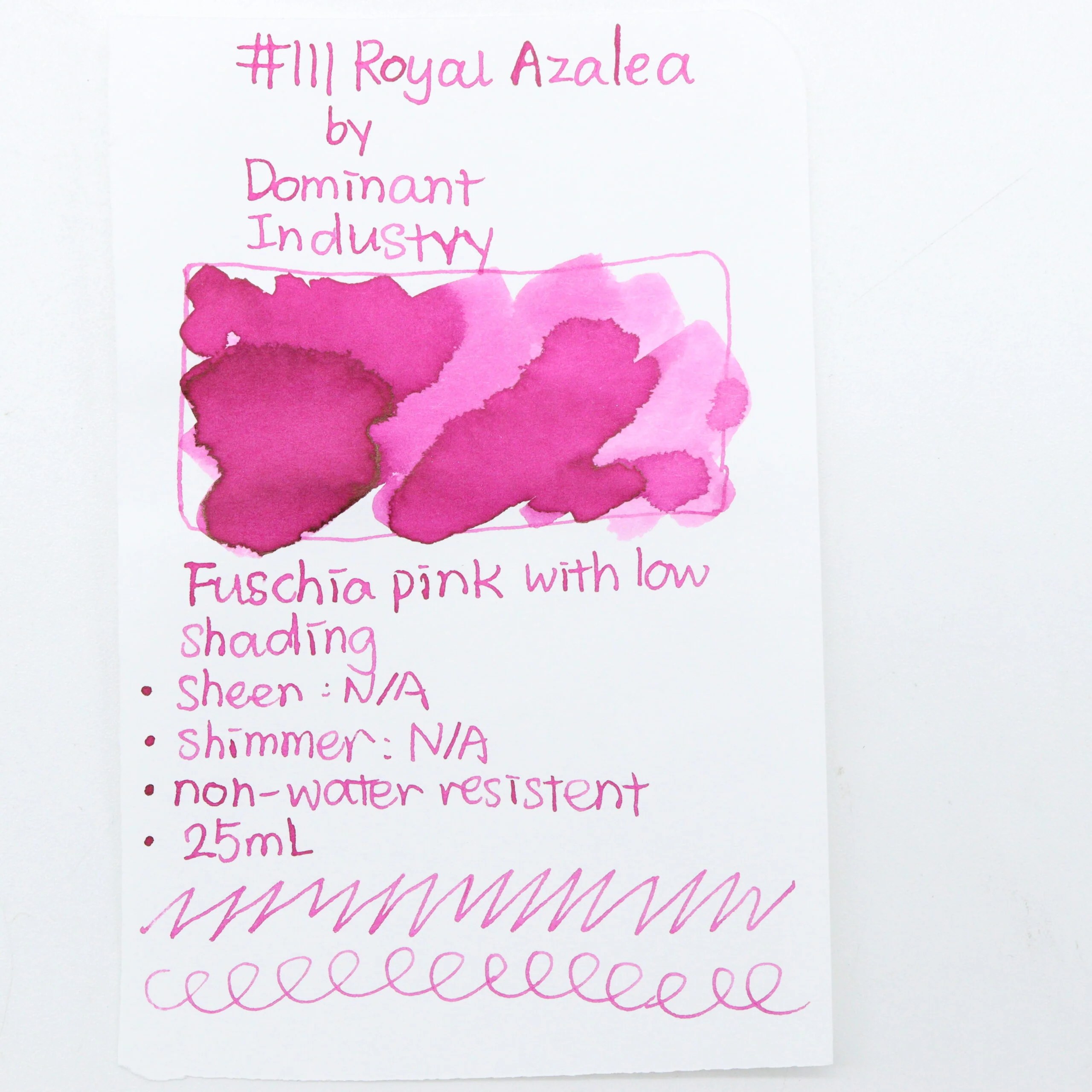 DOMINANT INDUSTRY – STANDARD SERIES – Bottled Fountain Pen Ink (25ml) – No.111 Royal Azalea - Image 2