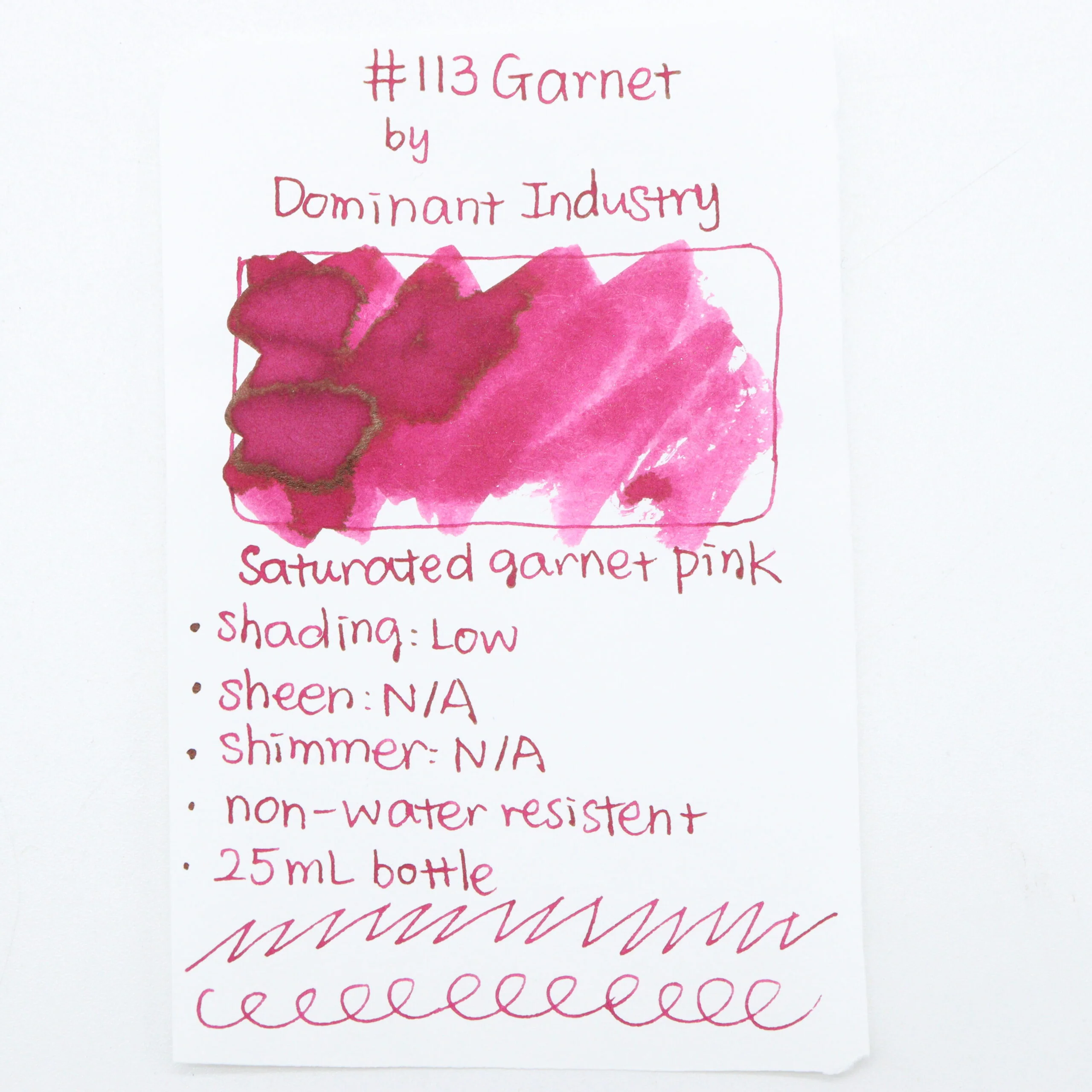 DOMINANT INDUSTRY – STANDARD SERIES – Bottled Fountain Pen Ink (25ml) – No.113 Garnet - Image 2