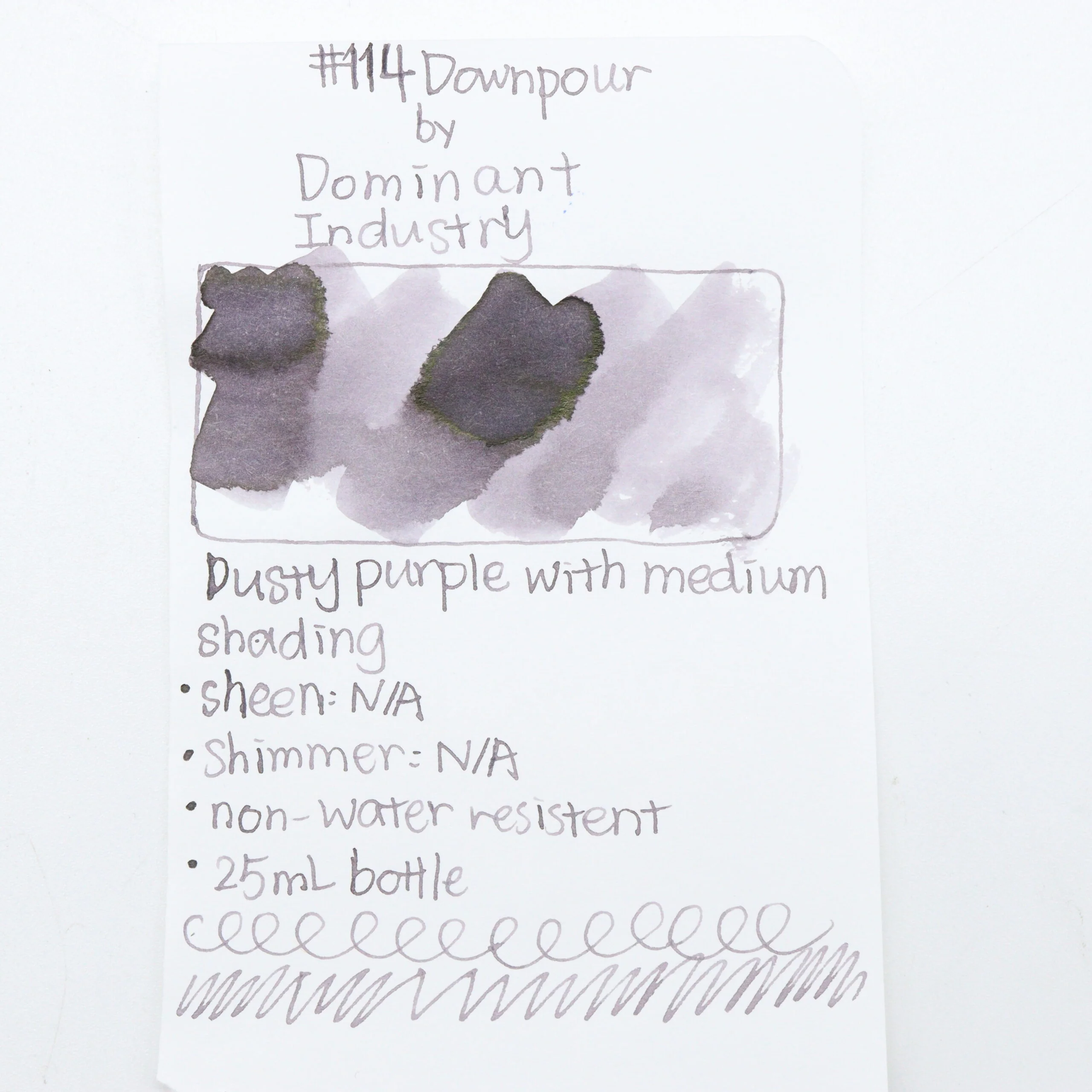 DOMINANT INDUSTRY – STANDARD SERIES – Bottled Fountain Pen Ink (25ml) – No.114 Downpour - Image 2