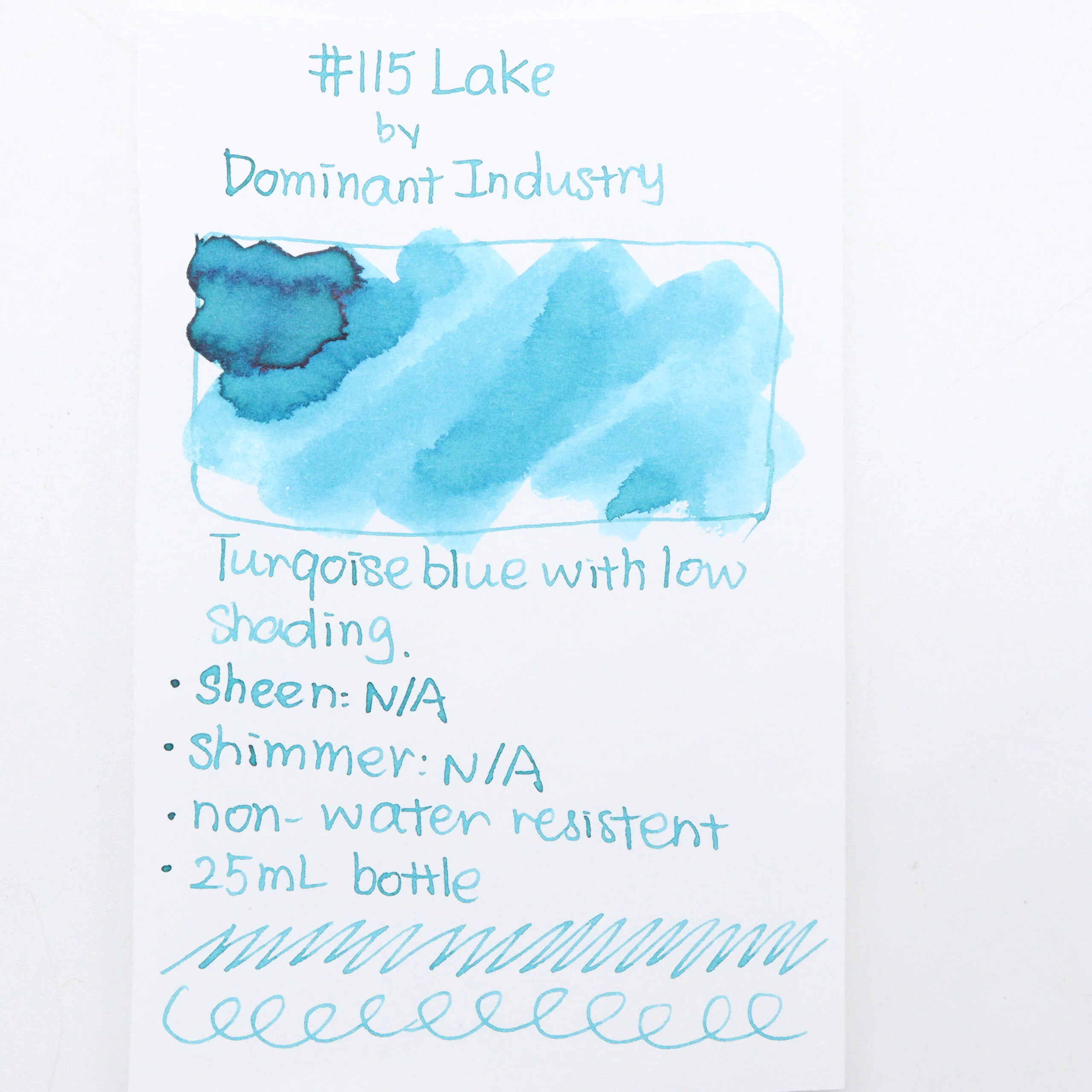 DOMINANT INDUSTRY – STANDARD SERIES – Bottled Fountain Pen Ink (25ml) – No.115 Lake - Image 2