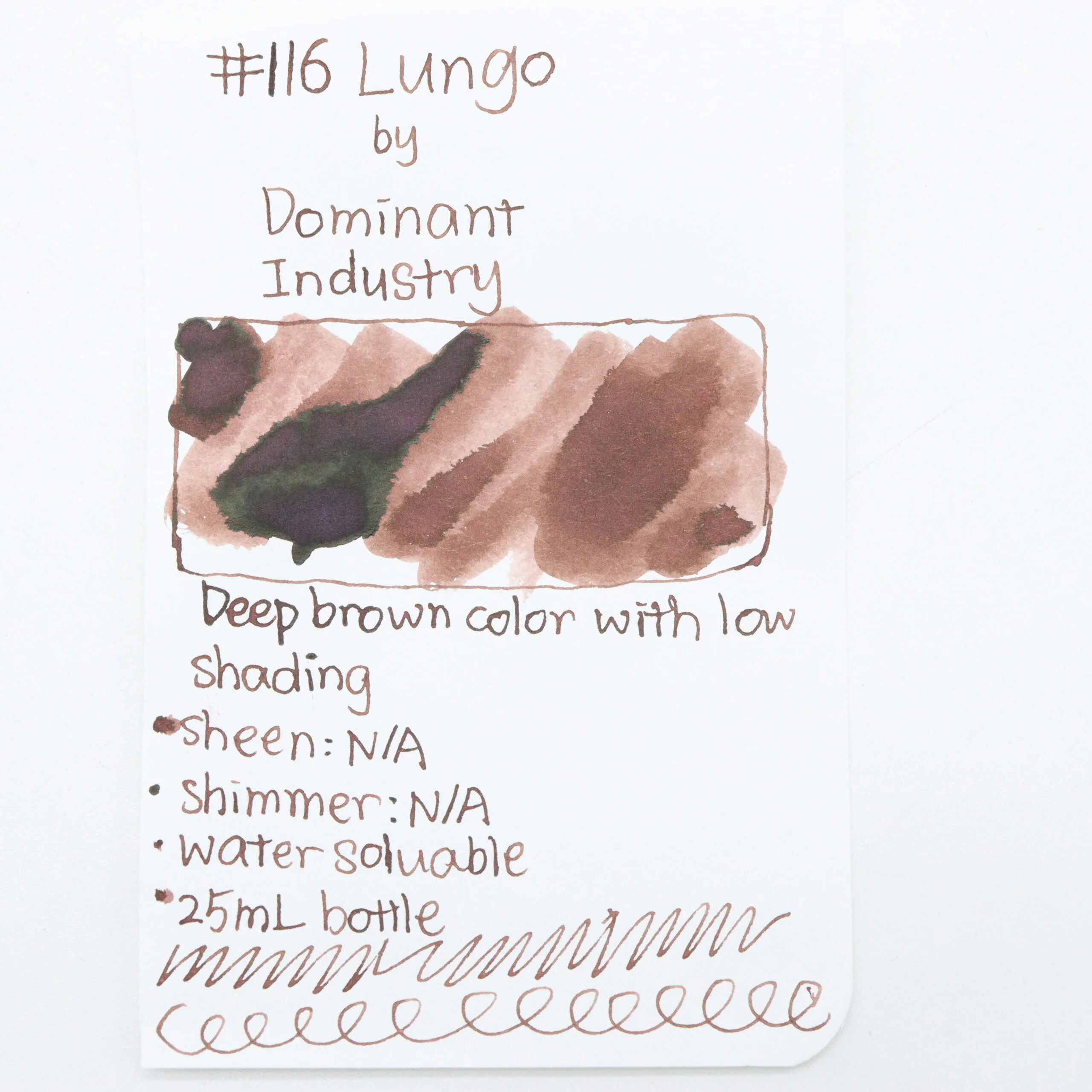 DOMINANT INDUSTRY – STANDARD SERIES – Bottled Fountain Pen Ink (25ml) – No.116 Lungo - Image 2