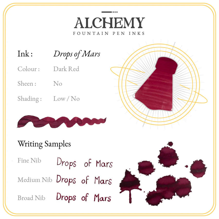 Endless - Alchemy Fountain Pen Ink - Drops Of Mars 45ml - Image 3