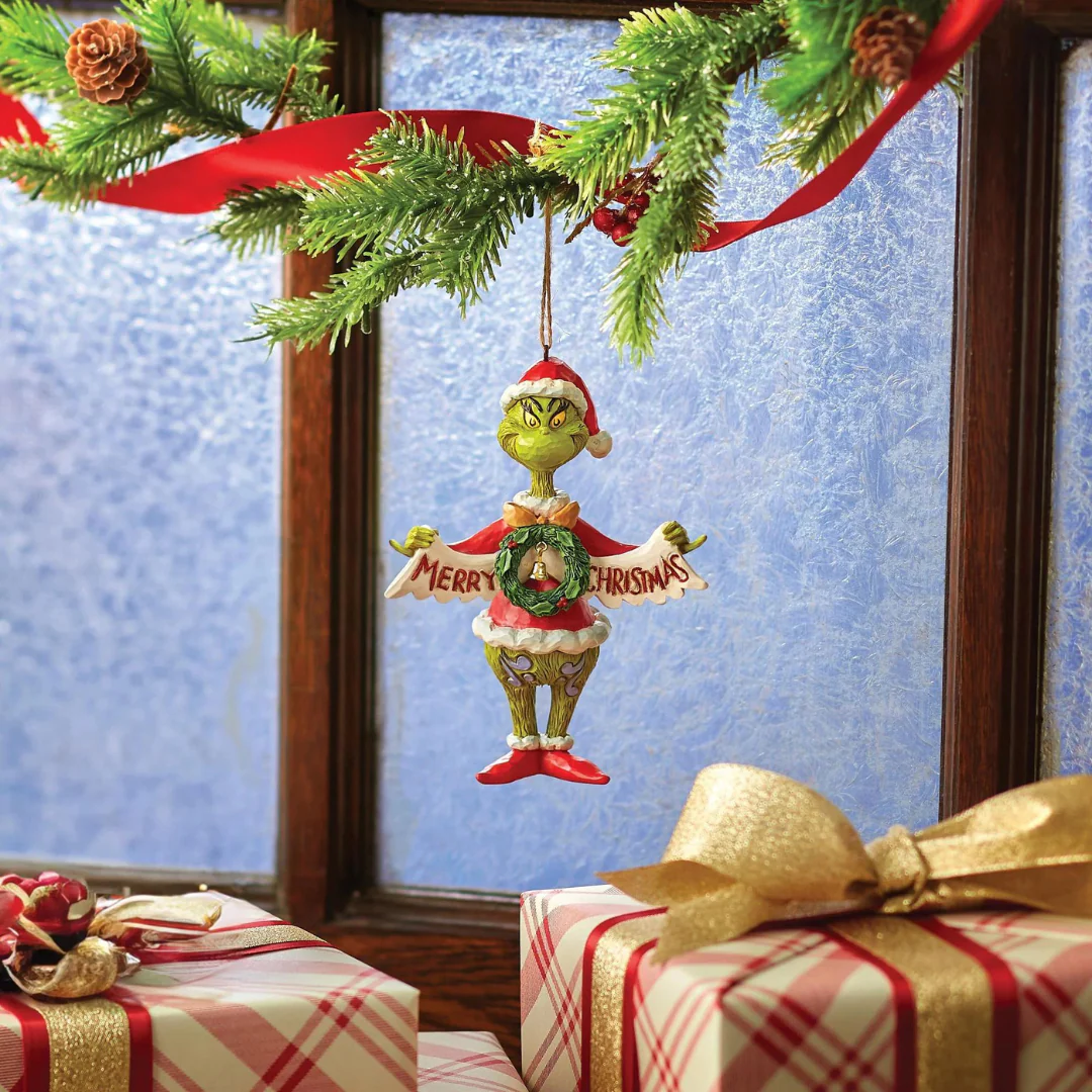 Enesco - Jim Shore: "The Grinch" - Holding Merry Christmas Banner Figurine - Image 5