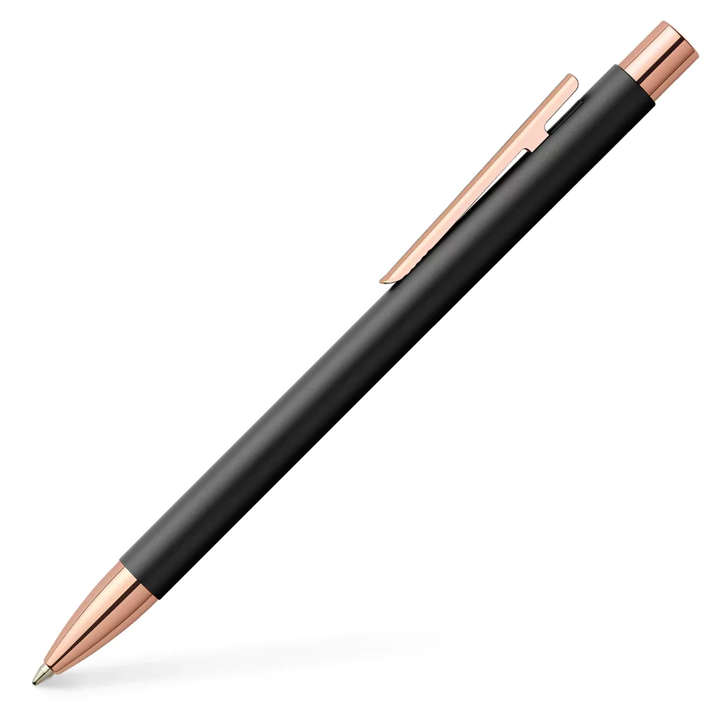 Faber-Castell – NEO Slim Ballpoint Pen with Gift Box Case – Matte Black with Rose Gold Accents (Limited)