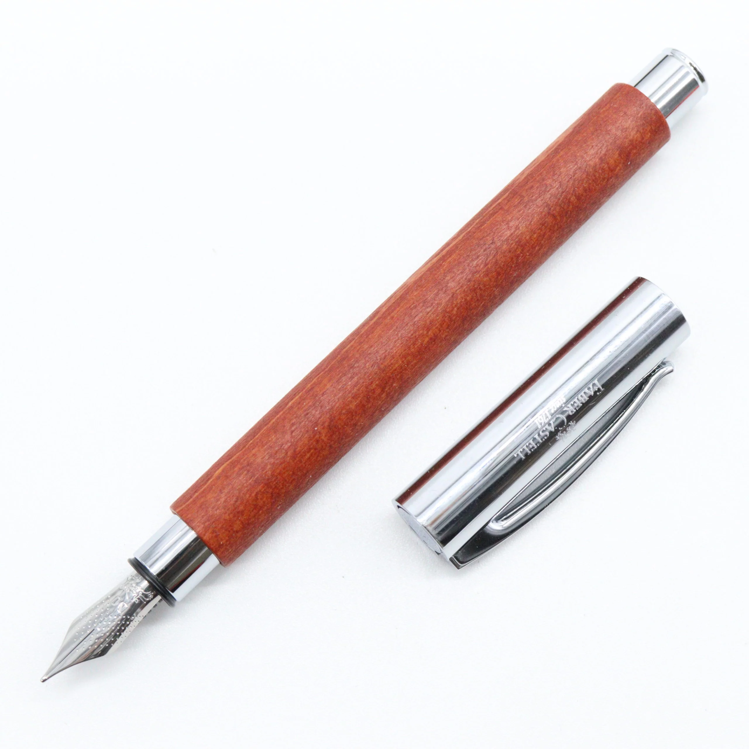 Faber-Castell - Ambition Fountain Pen with Gift Box Case - Pear Wood with Silver Accents