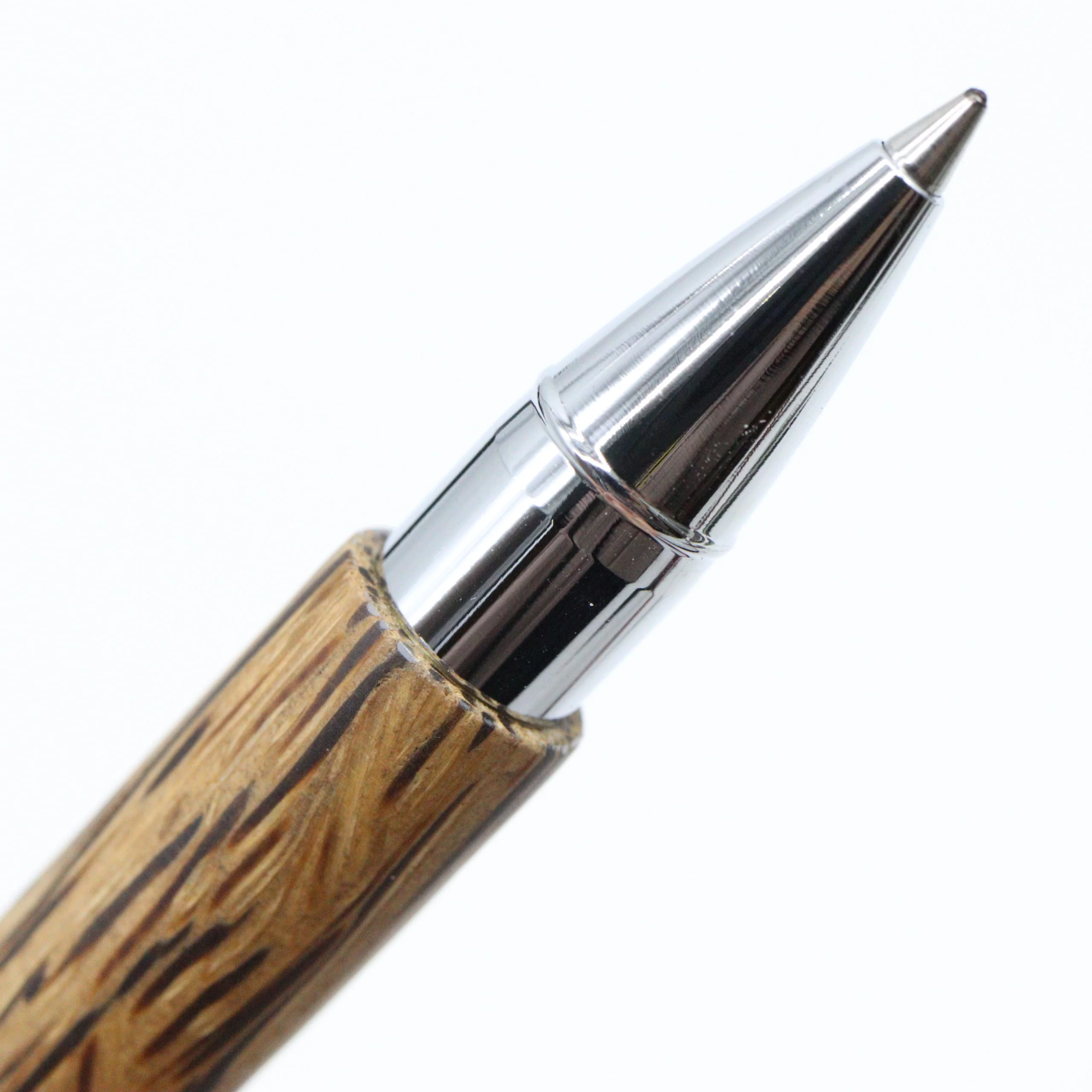 Faber-Castell – 'Ambition' Rollerball Pen with Gift Box Case –  Coconut Wood with Silver Accents - Image 3