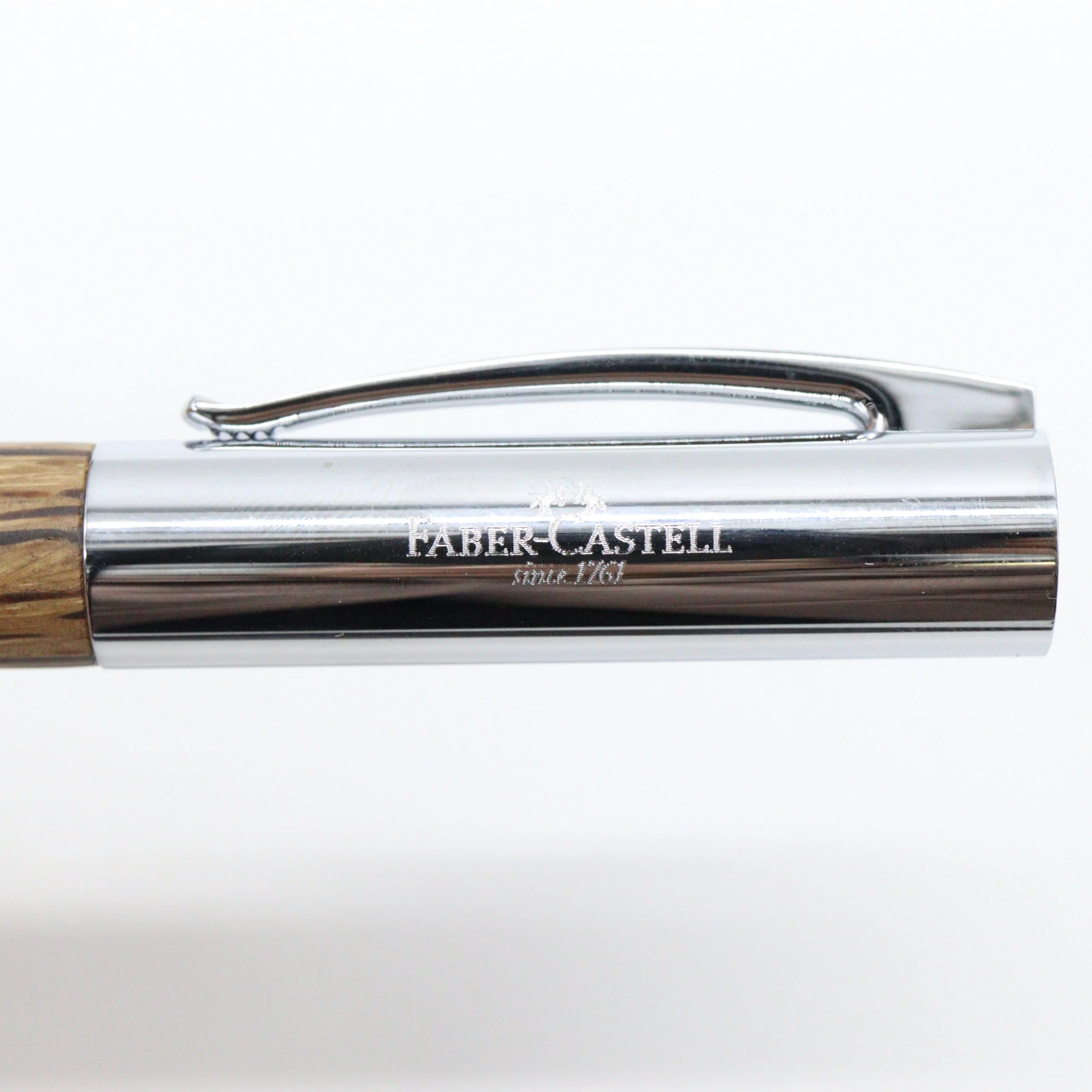 Faber-Castell – 'Ambition' Rollerball Pen with Gift Box Case –  Coconut Wood with Silver Accents - Image 4