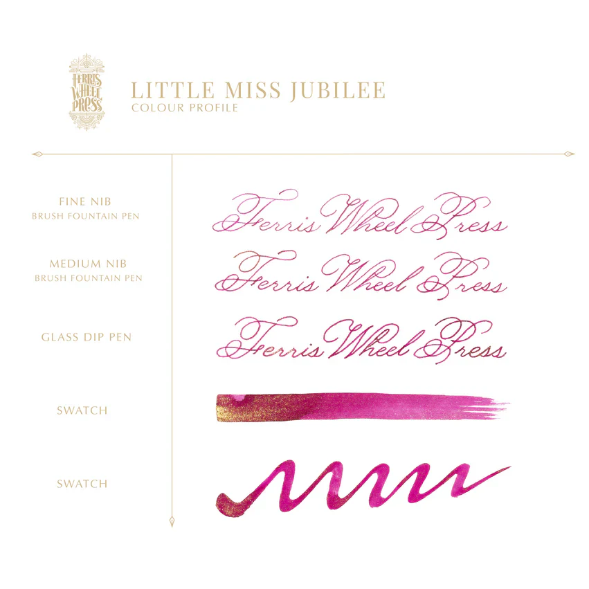 Ferris Wheel Press - Fountain Pen Ink Glass Bottle 38ml - Limited Edition - Little Miss Jubilee - Image 3