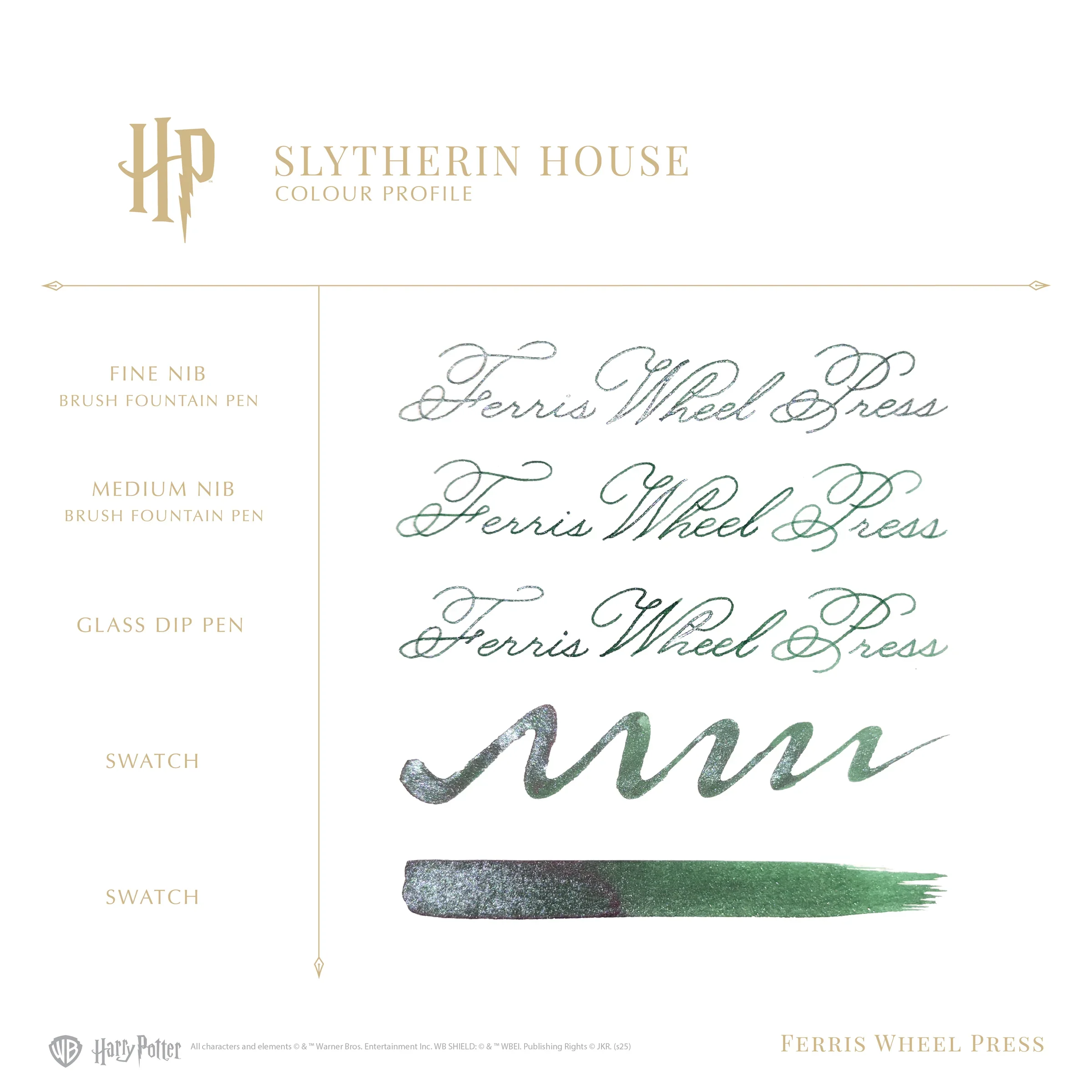 Ferris Wheel Press - Harry Potter Fountain Pen Ink 38 mL - Slytherin (Limited Edition) - Image 5