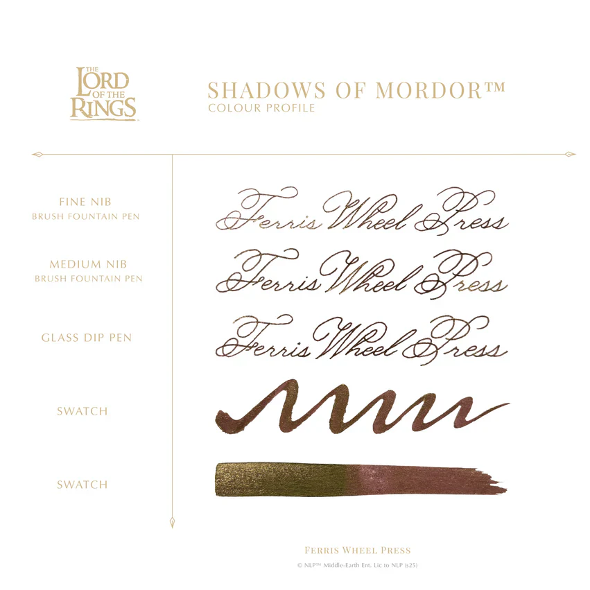 Ferris Wheel Press X Warner Brothers - The Lord of the Rings - Fountain Pen Ink - Shadows of Mordor 10 mL - Image 3