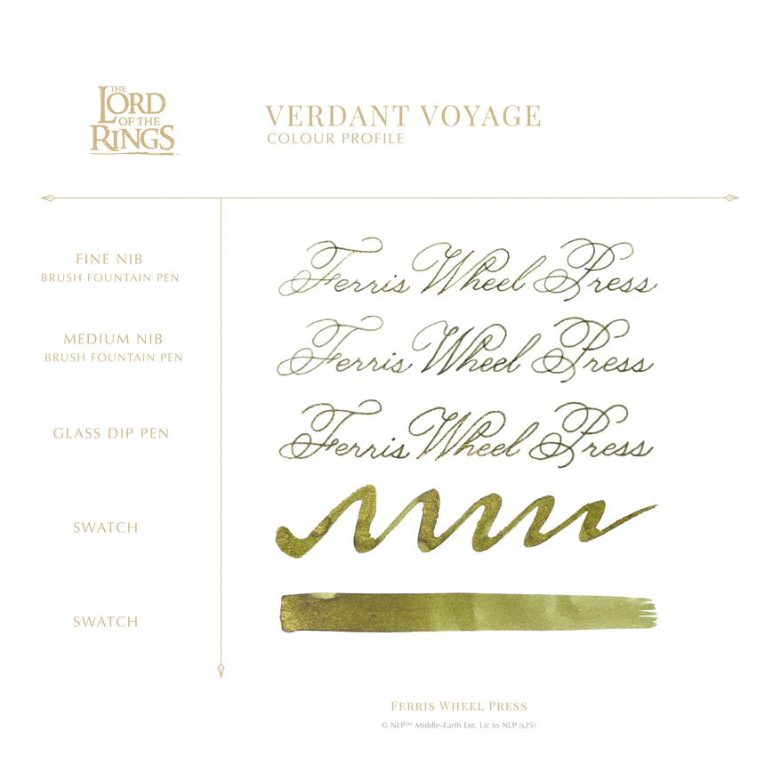 Ferris Wheel Press X Warner Brothers - The Lord of the Rings - Fountain Pen Ink - Verdant Voyage 28 mL - Image 3