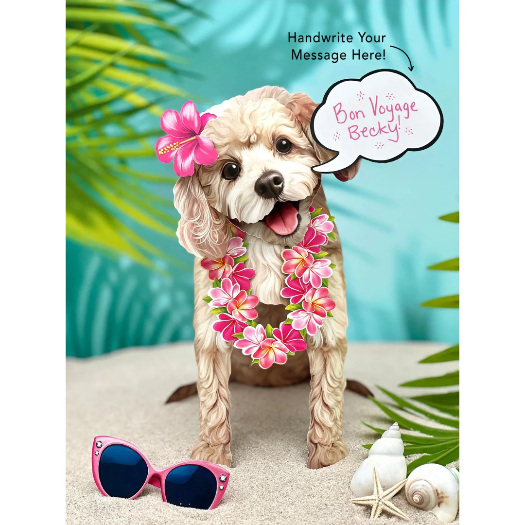 Fresh Cut Paper - Pop-Up Pup with Note Card and Accessories - Poodle - Image 4