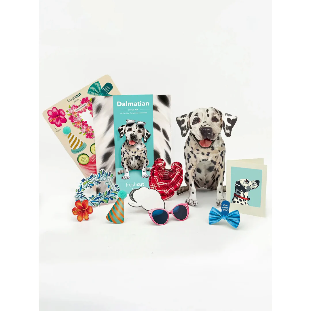Fresh Cut Paper - Pop-Up Pup with Note Card and Accessories - Dalmatian - Image 2