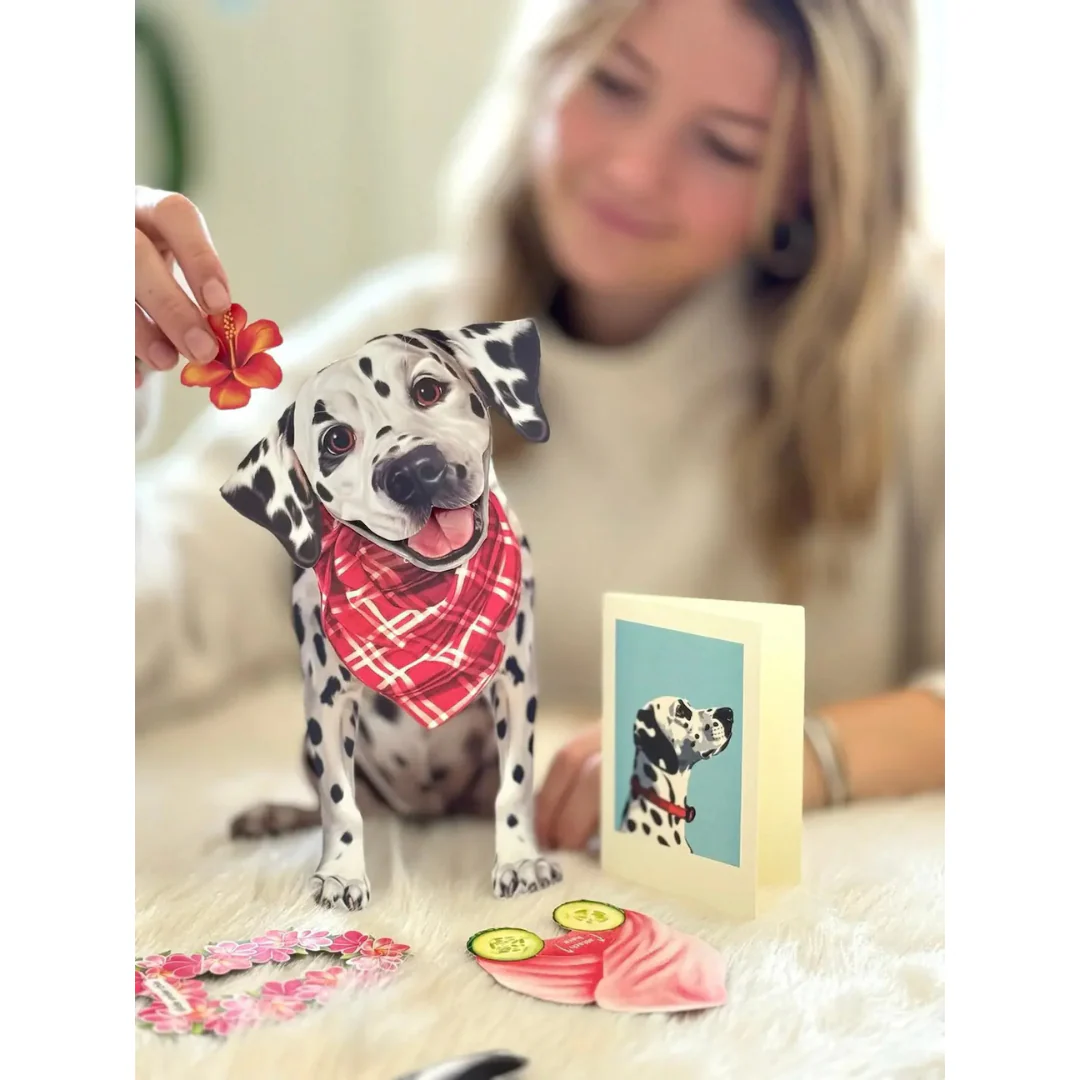 Fresh Cut Paper - Pop-Up Pup with Note Card and Accessories - Dalmatian - Image 3