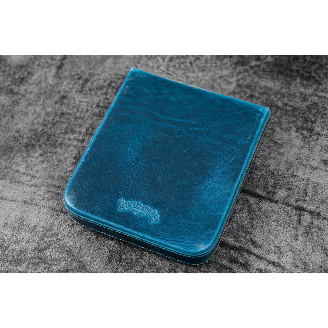 Galen Leather - Leather Magnum Opus 6 Slots Hard Pen Case with Removable Pen Tray - C.H. Ocean Blue - Image 8