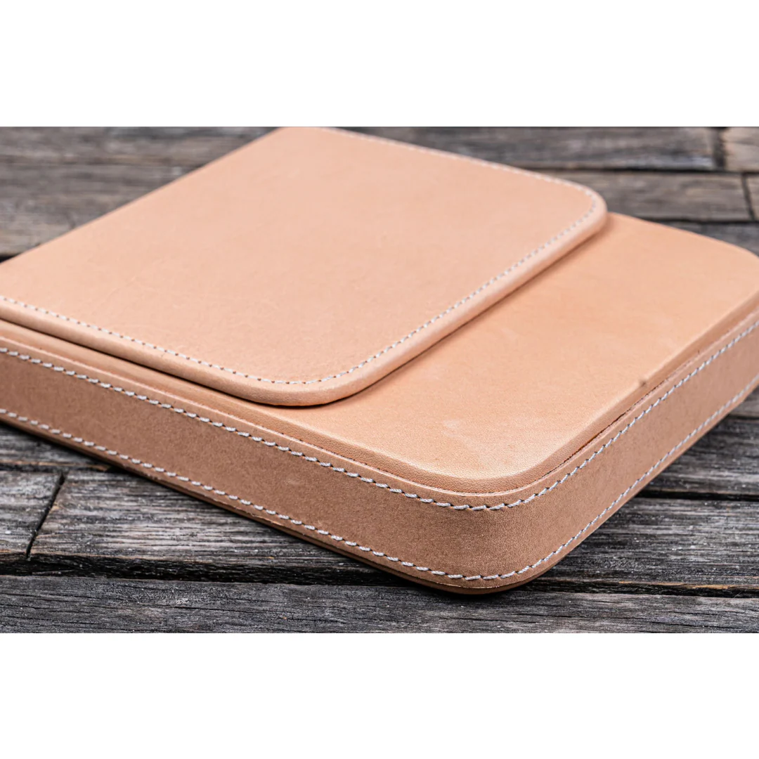 Galen Leather - Leather Magnum Opus 6 Slots Hard Pen Case with Removable Pen Tray - Undyed Leather - Image 5