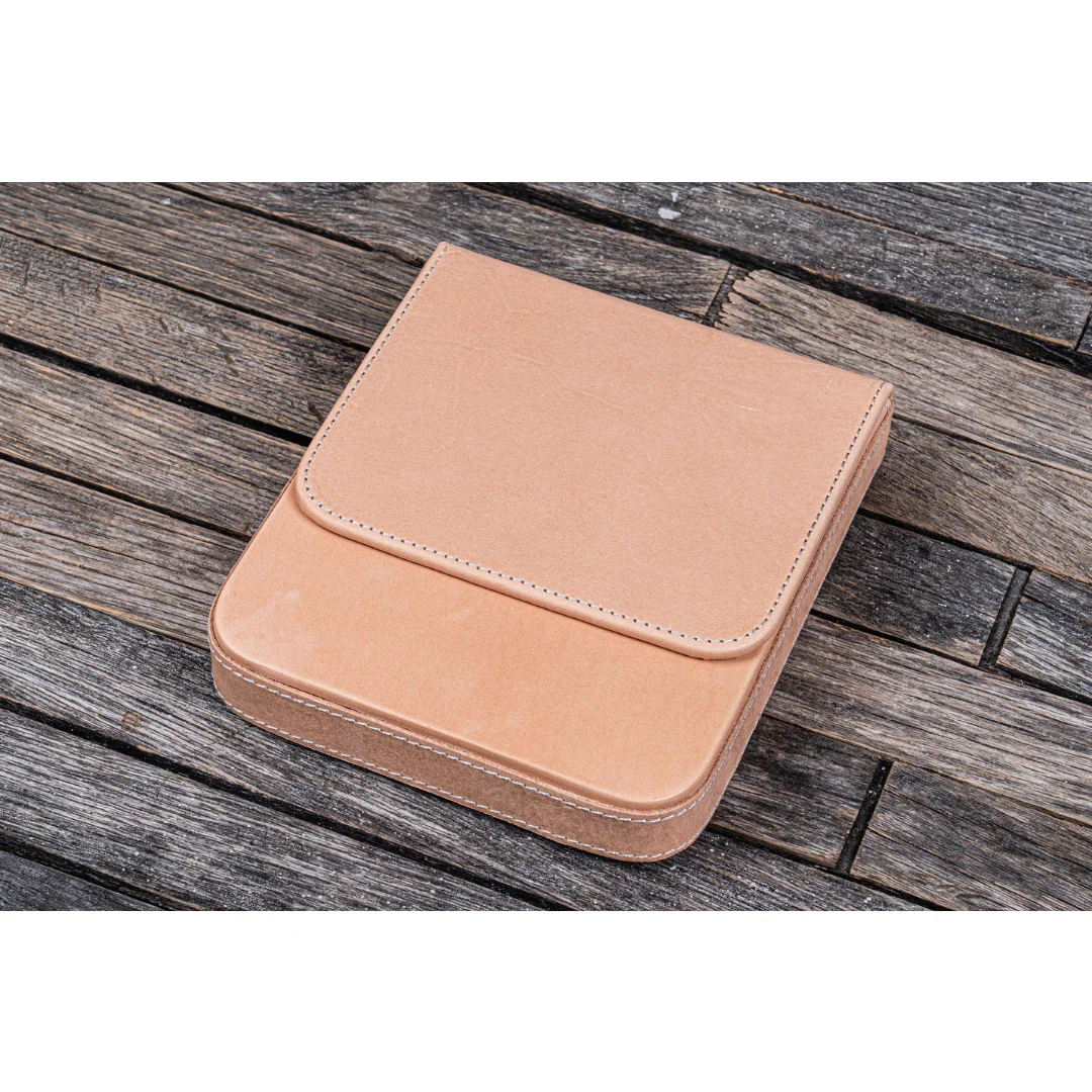 Galen Leather - Leather Magnum Opus 6 Slots Hard Pen Case with Removable Pen Tray - Undyed Leather - Image 6